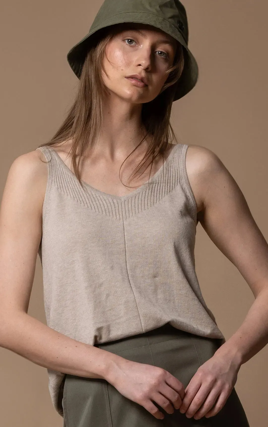 14GG COTTON LINEN CAMI - CLEARANCE