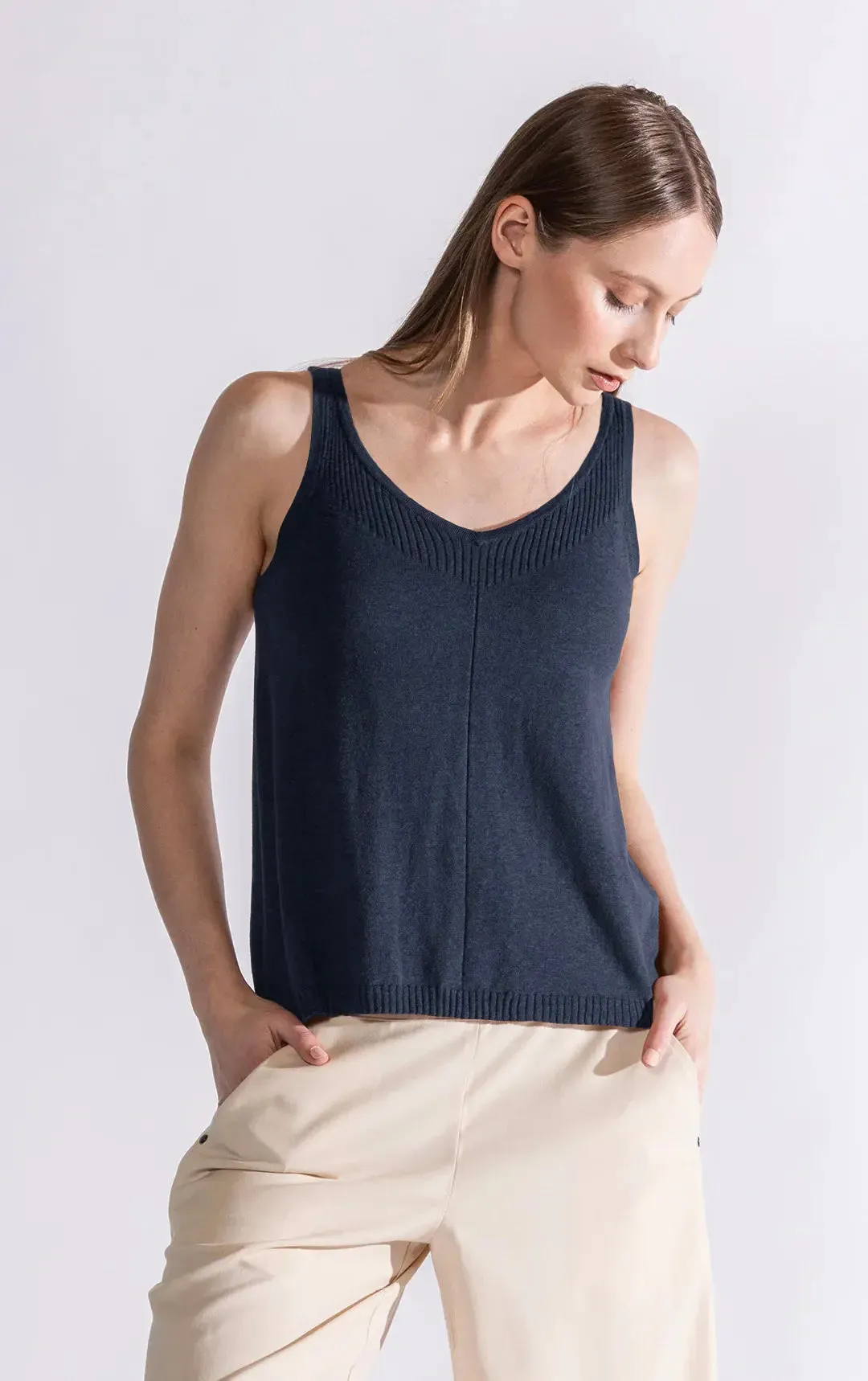 14GG COTTON LINEN CAMI - CLEARANCE