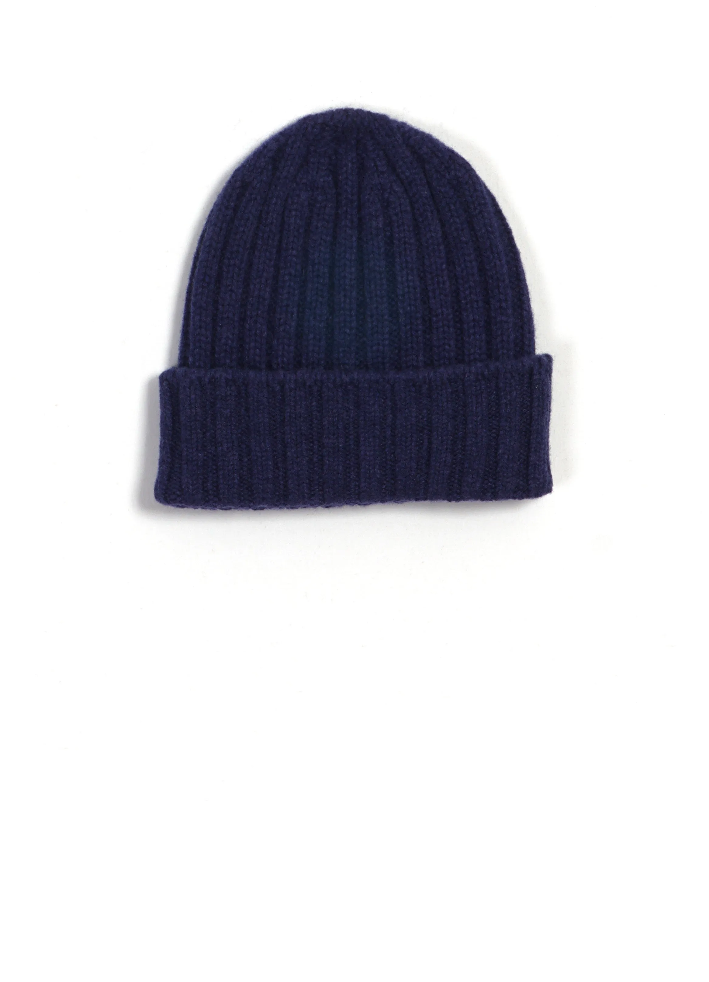 2x2 Rib Cashmere Cap | Denim Blue