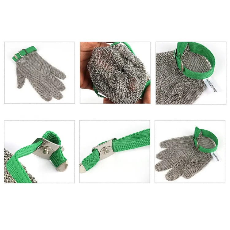 304 Stainless Steel 5 Fingers Steel Ring Anti-cutting Labor Protection Gloves, Size:XXS