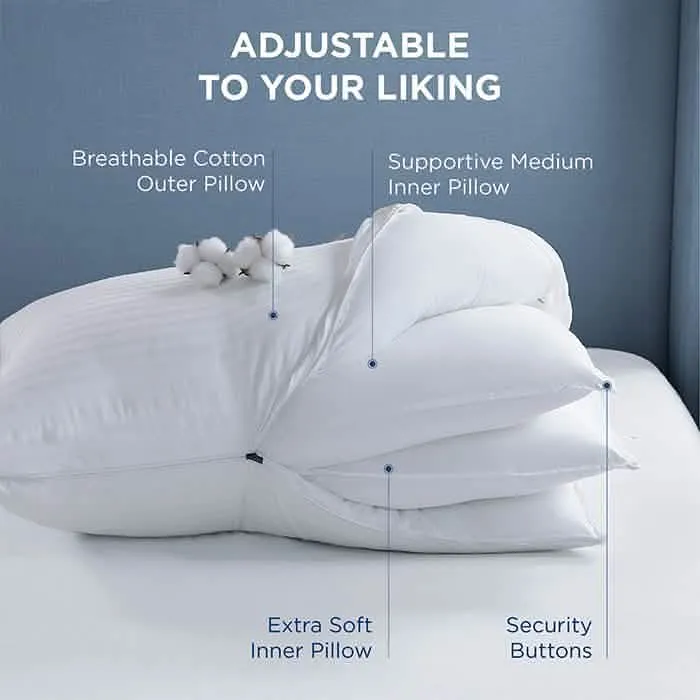 Adjustable Layer Loft Cotton Cover Pillows