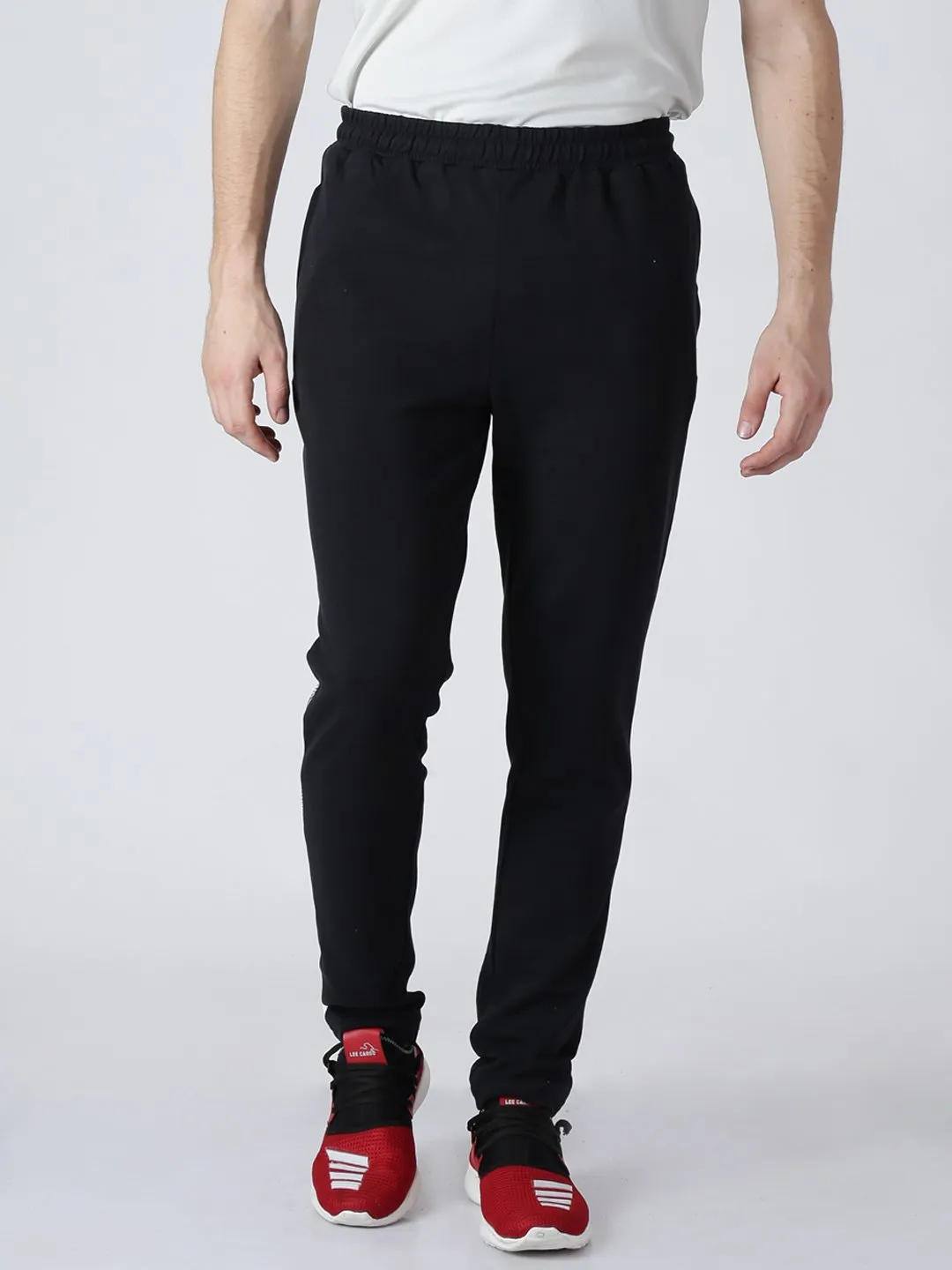 Alcis Mens Printed Black Track pant-S-Black