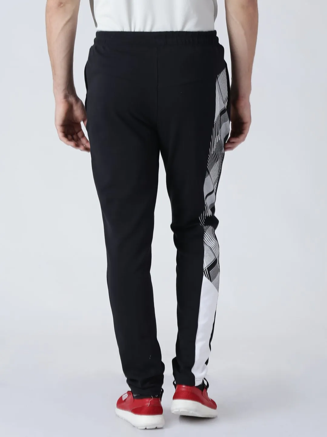 Alcis Mens Printed Black Track pant-S-Black