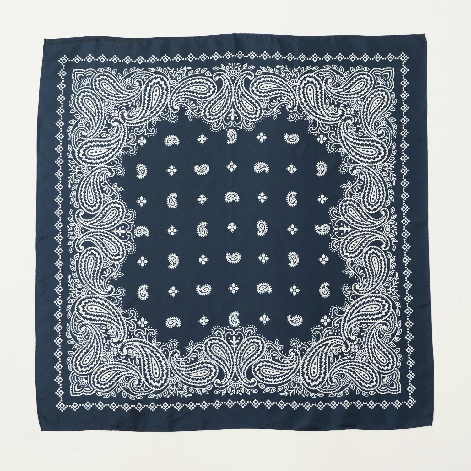 Anonymous Ism Paisley Silk Scarf - Navy