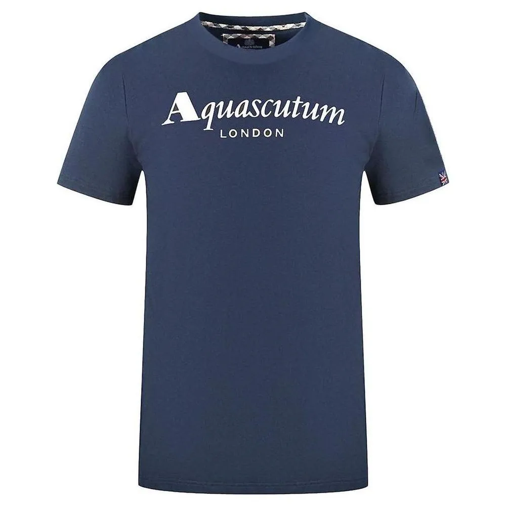 Aquascutum Elegant Cotton Tee with Iconic Flag Detail