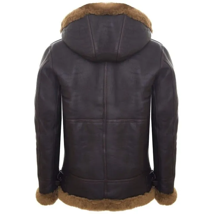 B3 Sheepskin Jacket With Detachable Hood