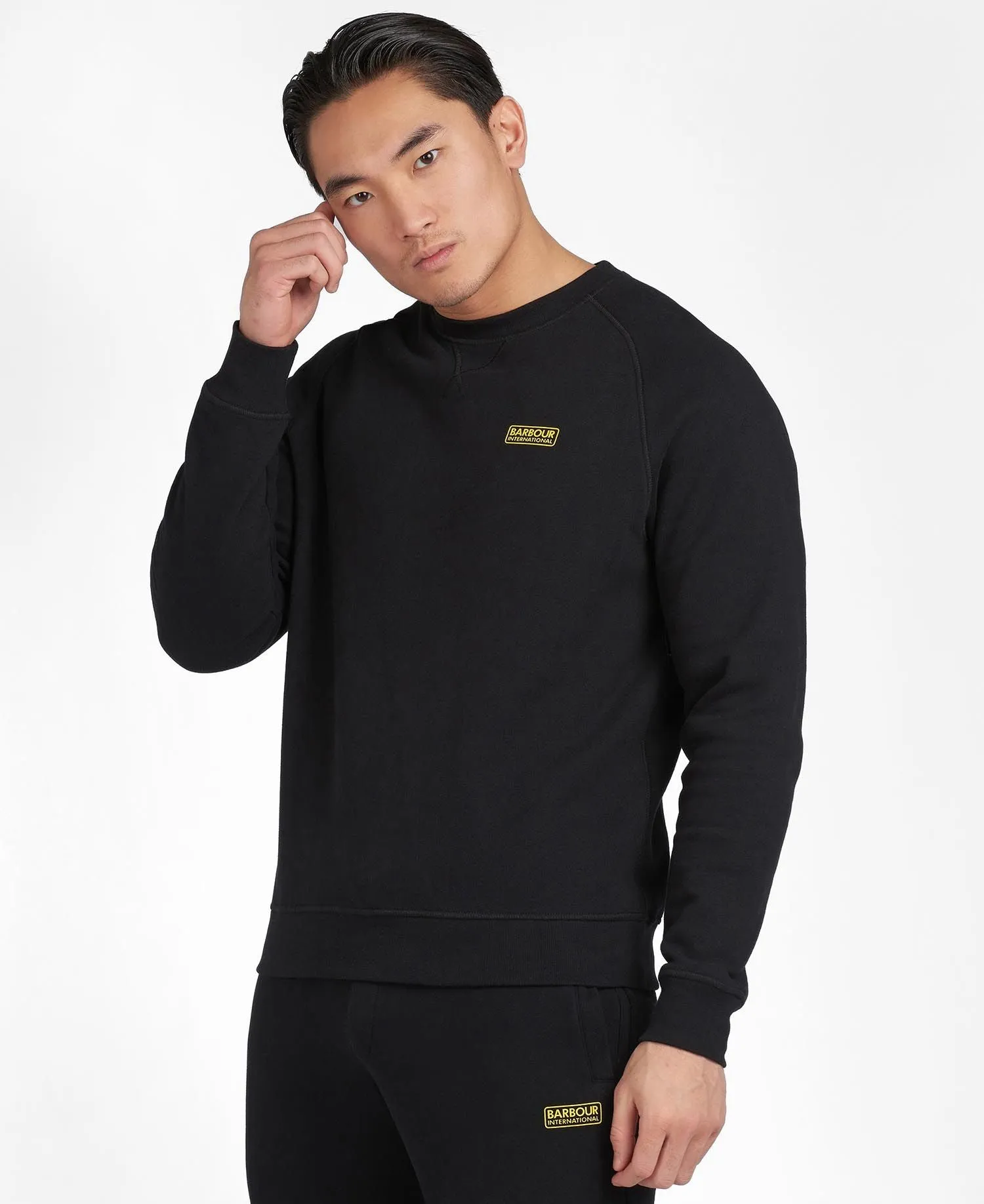 Barbour International Sweatshirt Essential Crew Neck Black