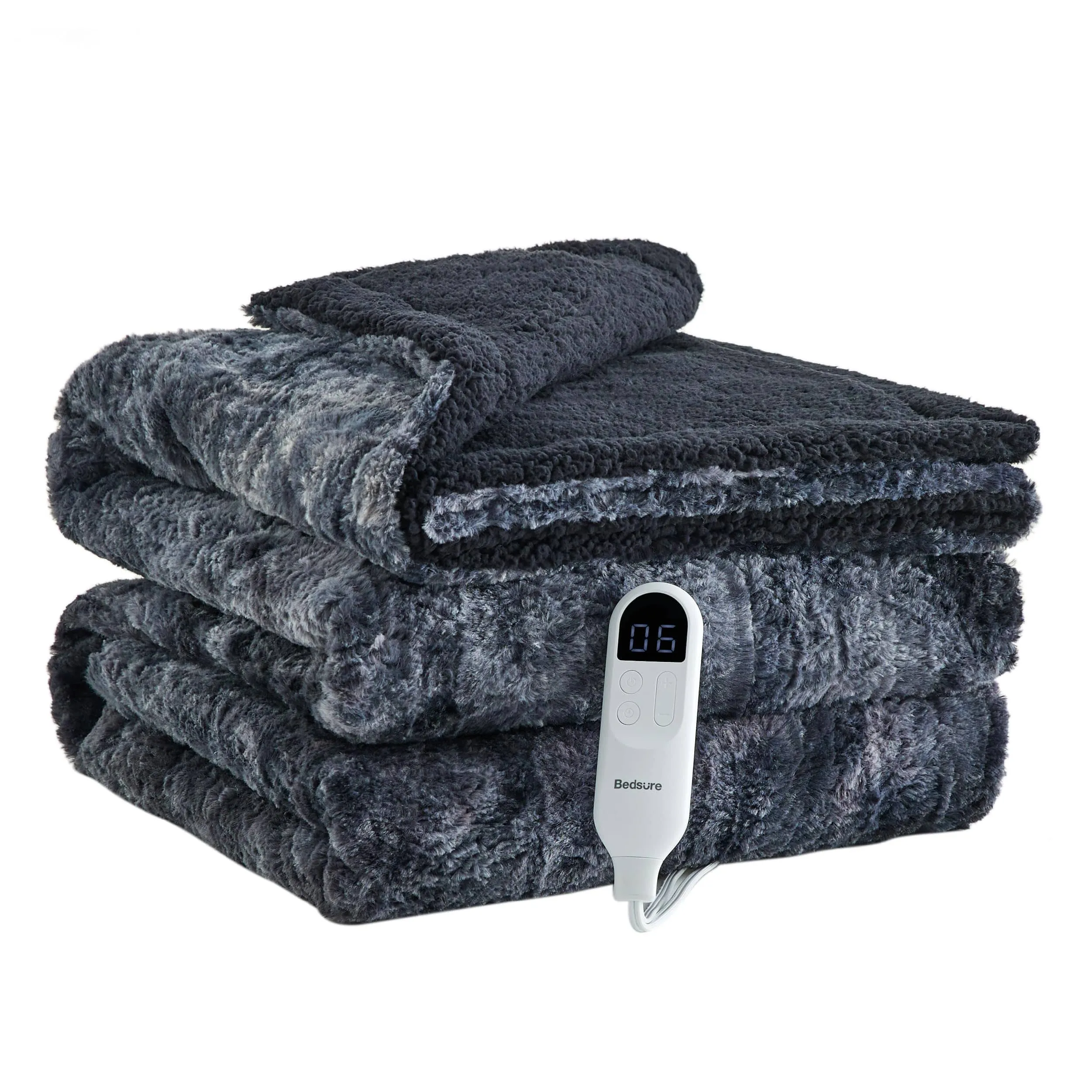 Bedsure Electric Heated Faux Fur Sherpa Blanket