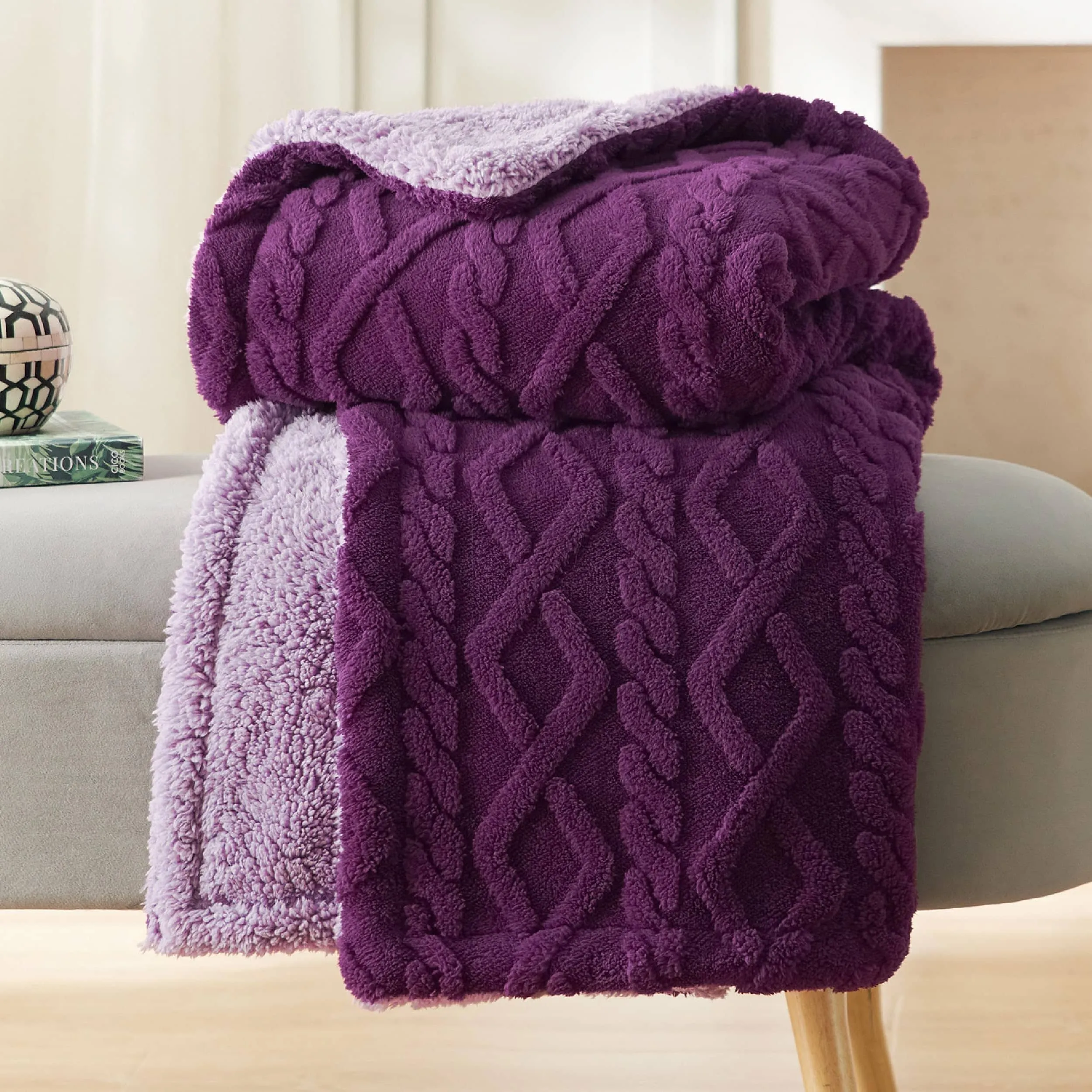 Bedsure Fuzzy Soft Sherpa Throw Blanket