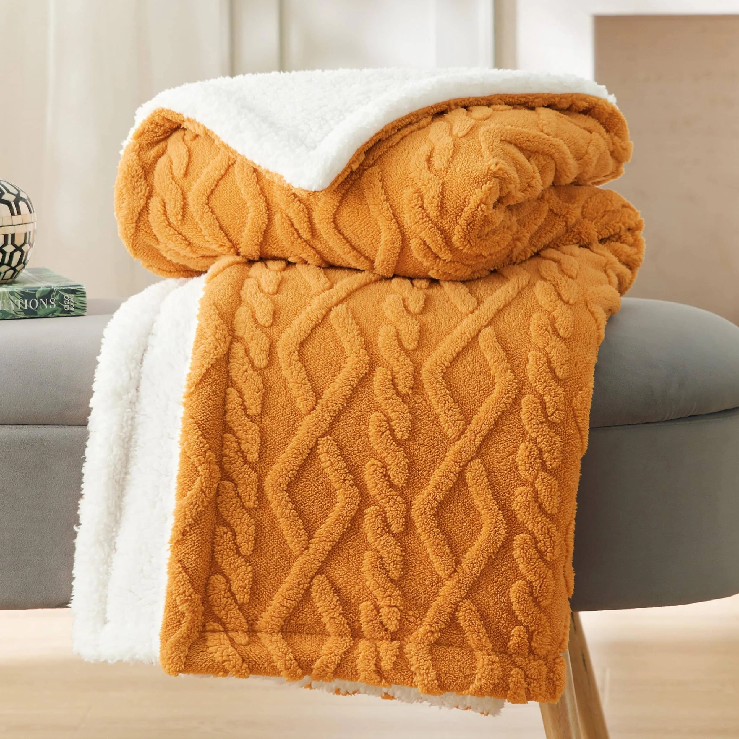 Bedsure Fuzzy Soft Sherpa Throw Blanket