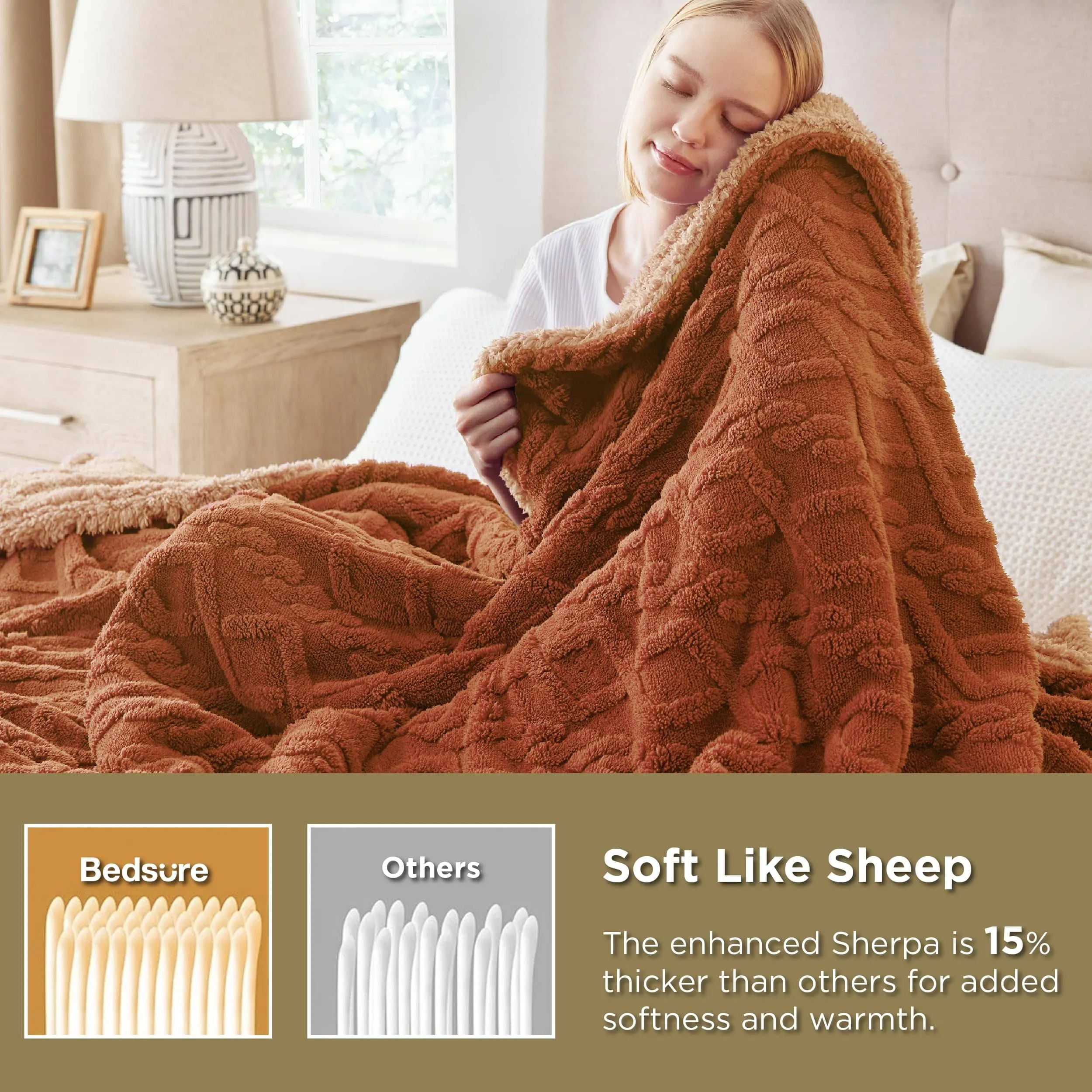 Bedsure Fuzzy Soft Sherpa Throw Blanket