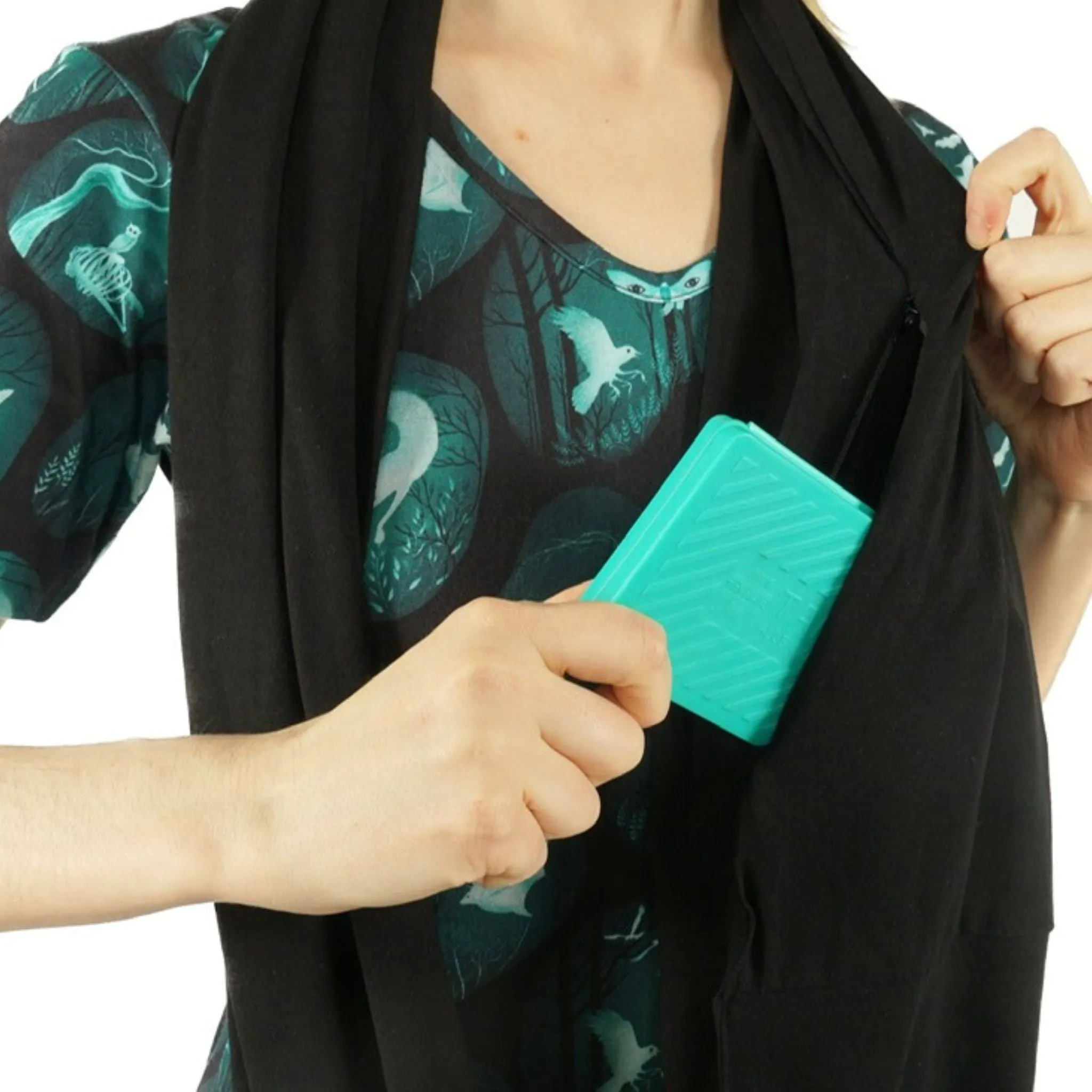 Black Scarf with Pocket