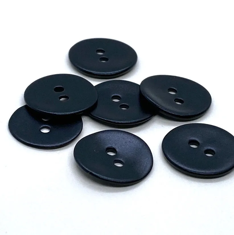 Black Velvet Agoya Shell 9/16" - 5/8" 2-hole Button, Pack of 8 for $7.20   #1206