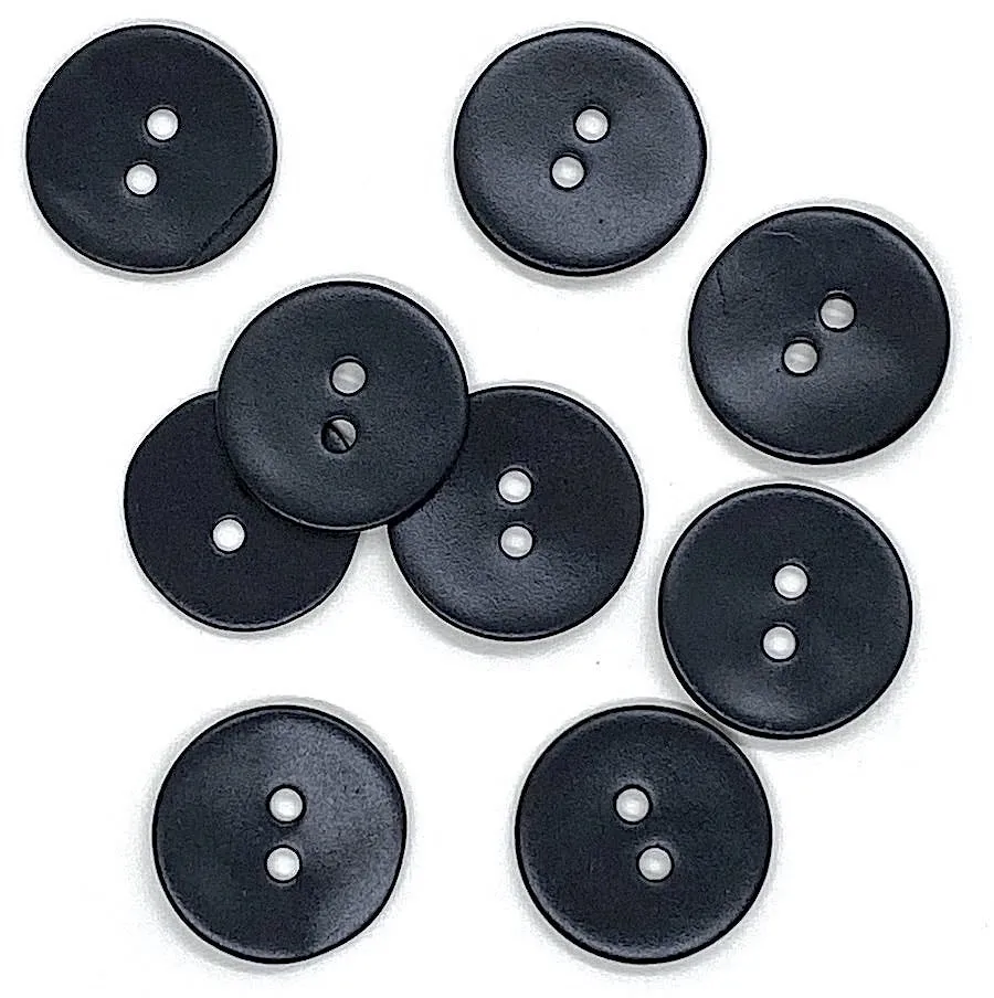 Black Velvet Agoya Shell 9/16" - 5/8" 2-hole Button, Pack of 8 for $7.20   #1206