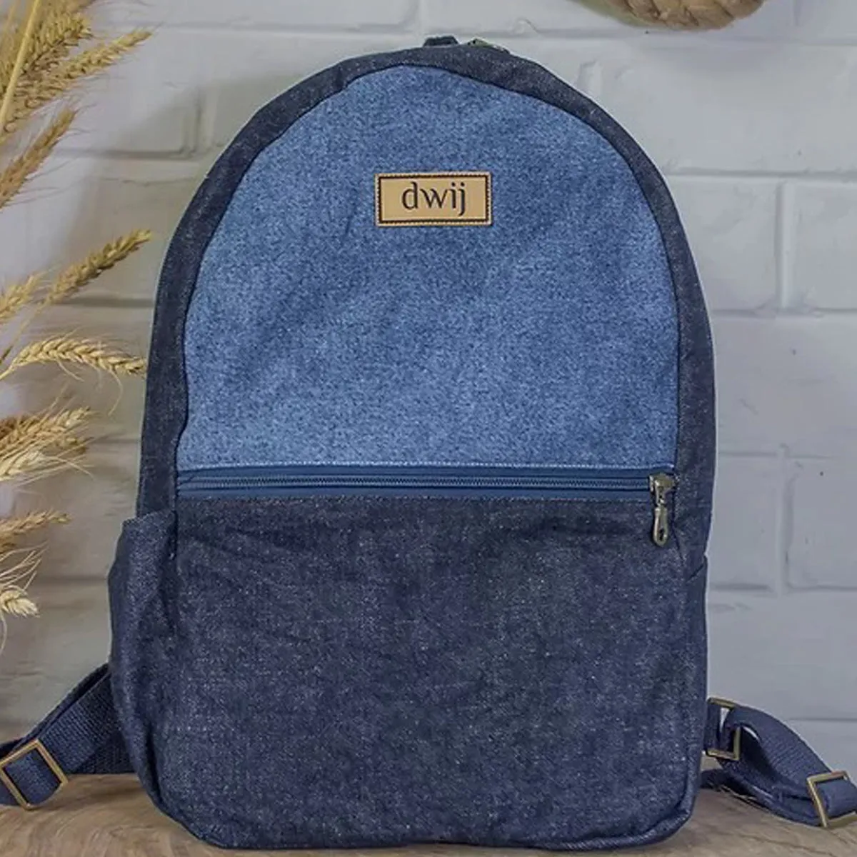 Blue - Upcycled Day Travel Backpack