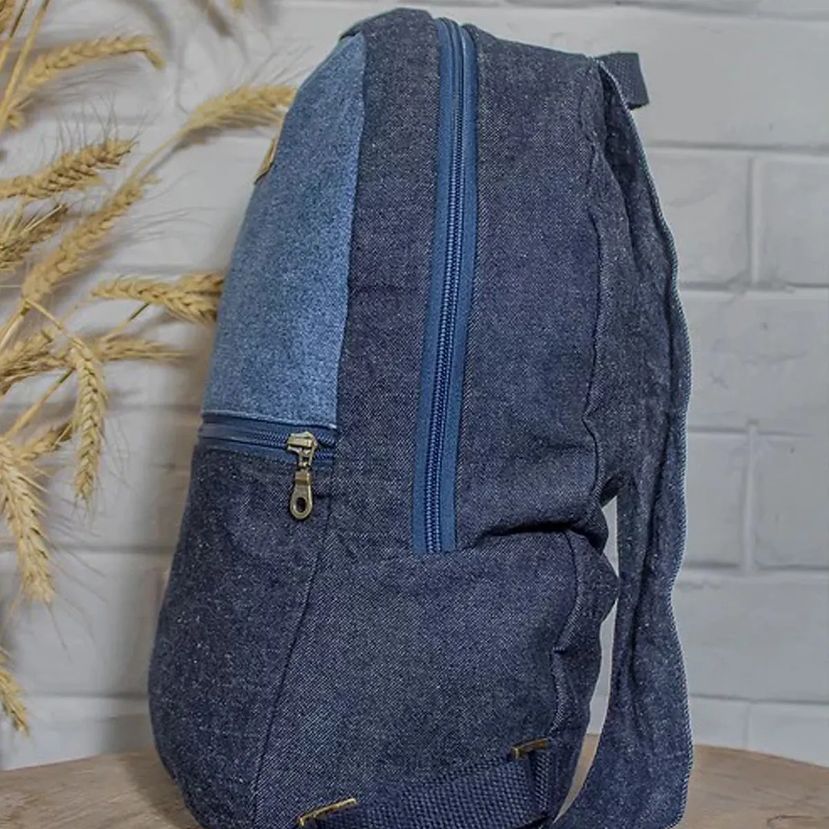 Blue - Upcycled Day Travel Backpack