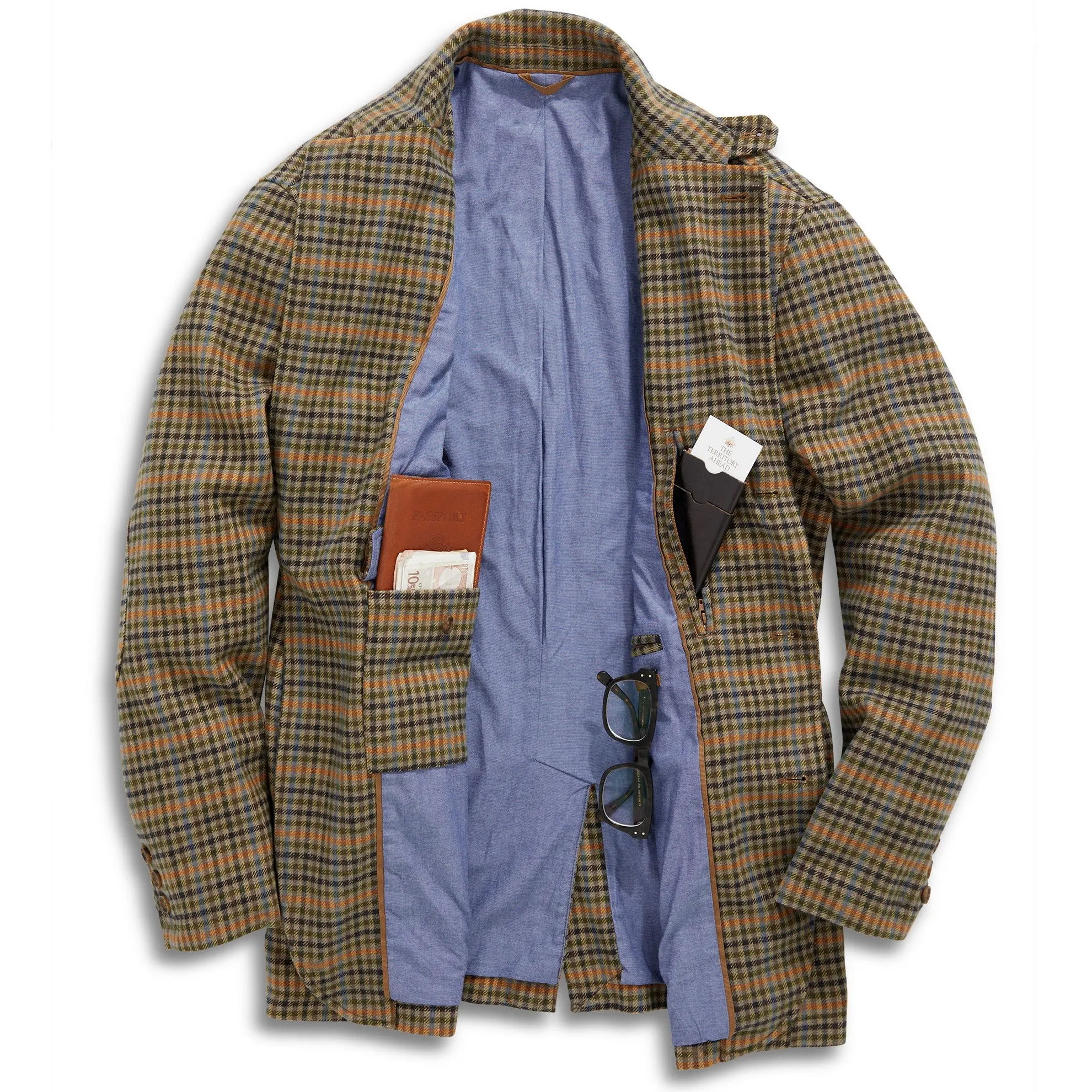 Braeside Checked Blazer - Khaki - Tall