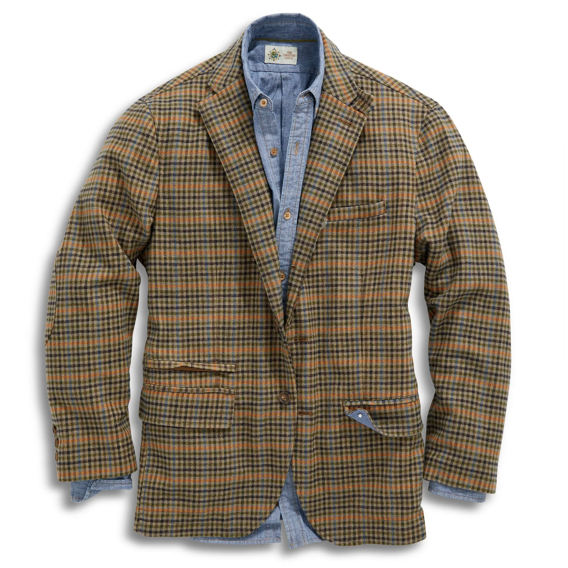 Braeside Checked Blazer - Khaki - Tall