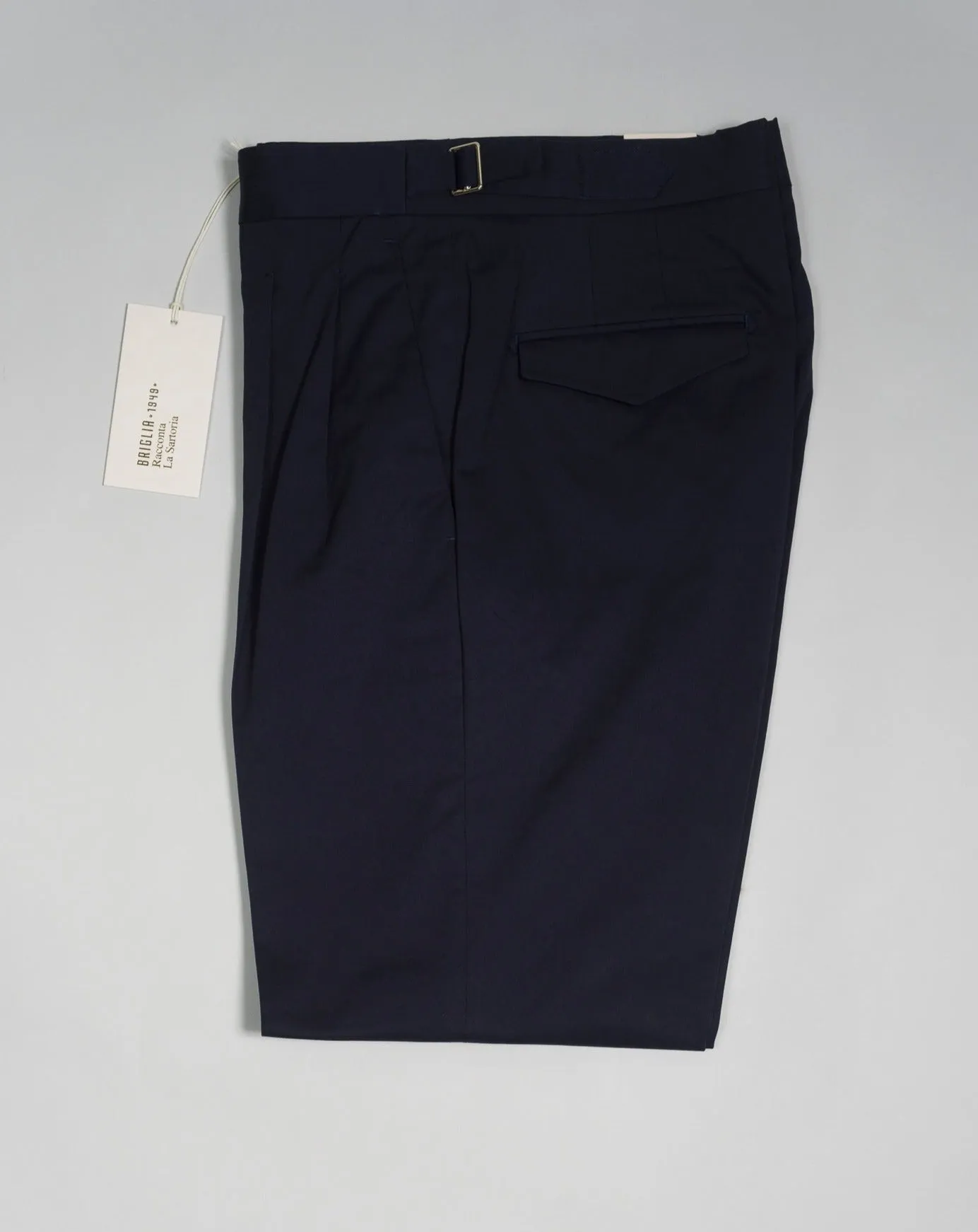 Briglia Pleated Cotton Chinos / Navy