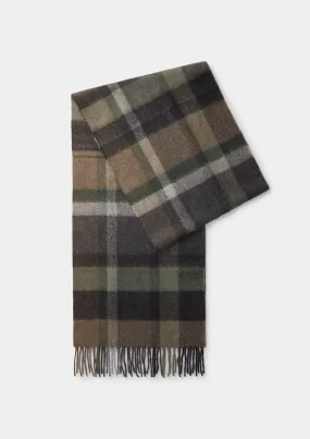 Brown & Green Tartan Cashmere Scarf