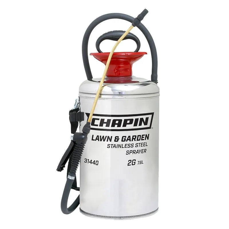 CHAPIN Lawn & Garden Series 31440 Compression Sprayer, 2 gal Tank, Stainless Steel Tank, 42 in L Hose :EA: QUANTITY: 1