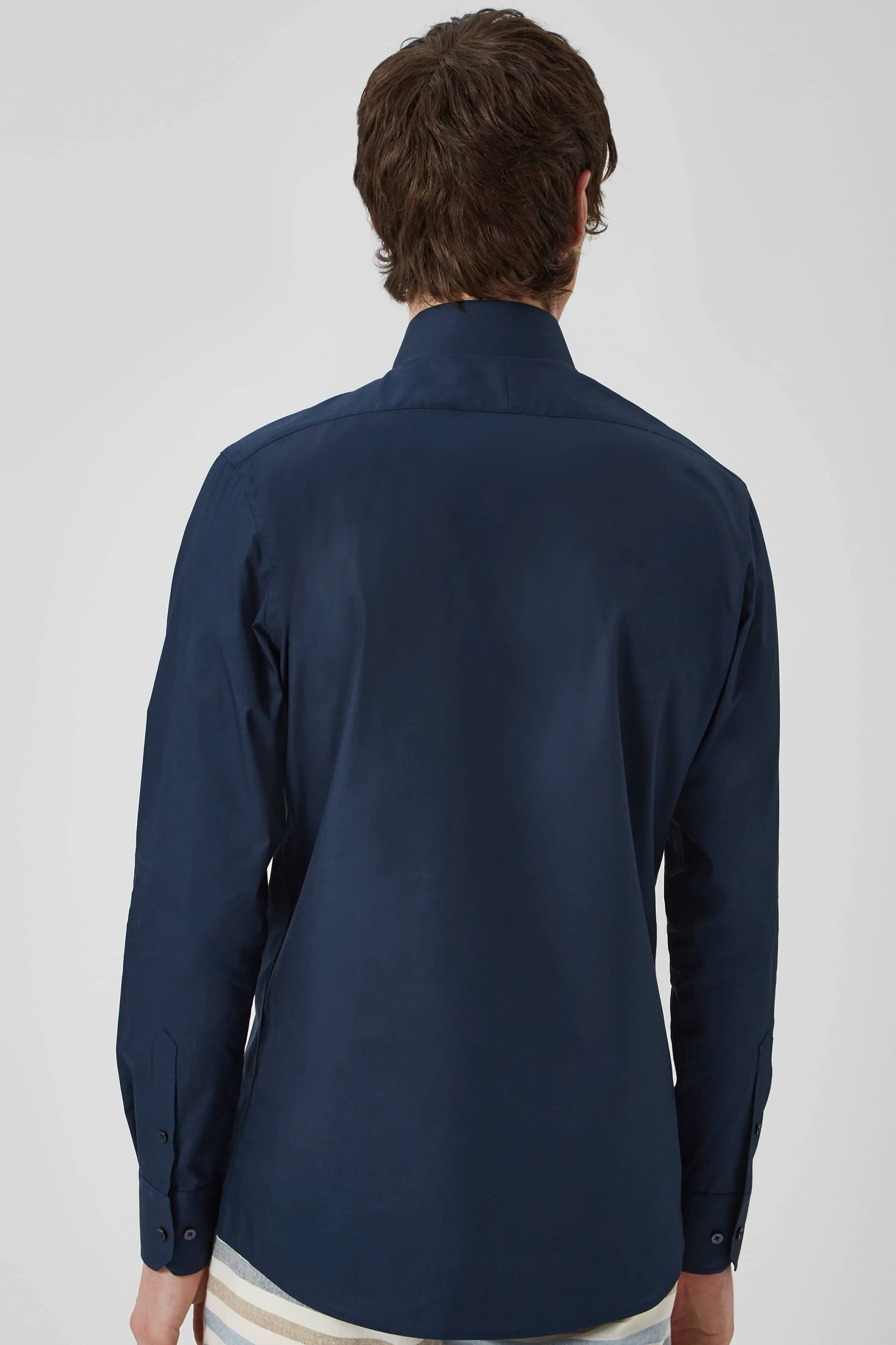 Chilwell Slim Fit Navy Cotton Shirt - ARCHIVE