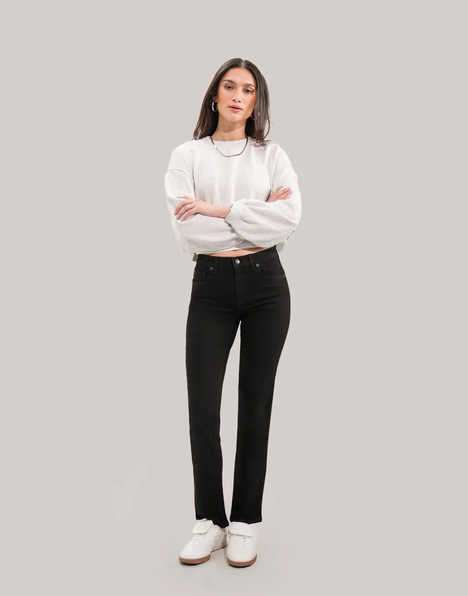 CHLOE STRAIGHT JEANS / 31" BLACK