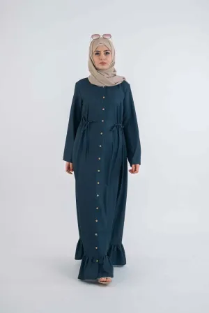 Dark blue shirt dress-Abaya Fashion