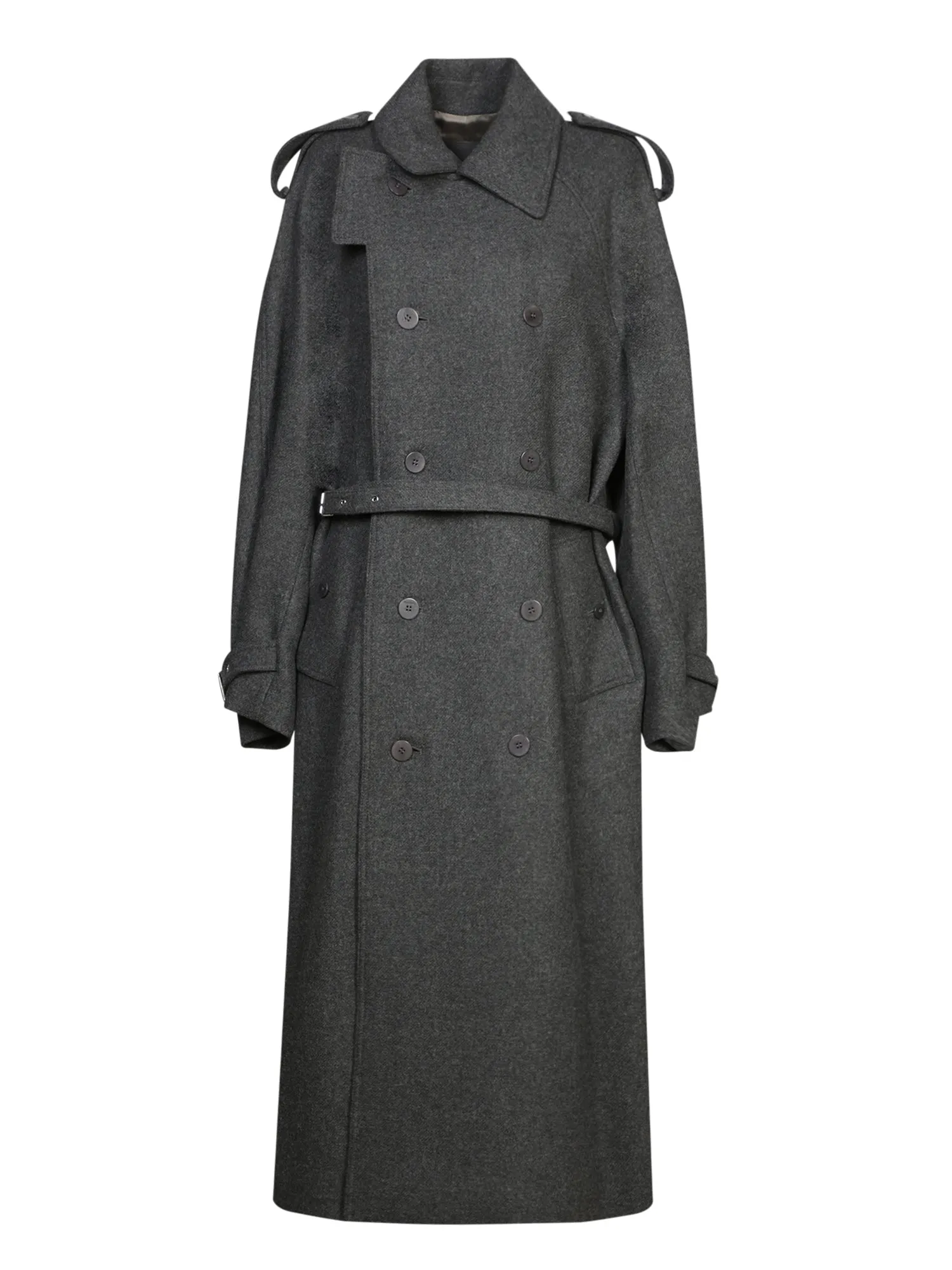 Dark Grey Wool Trench Coat