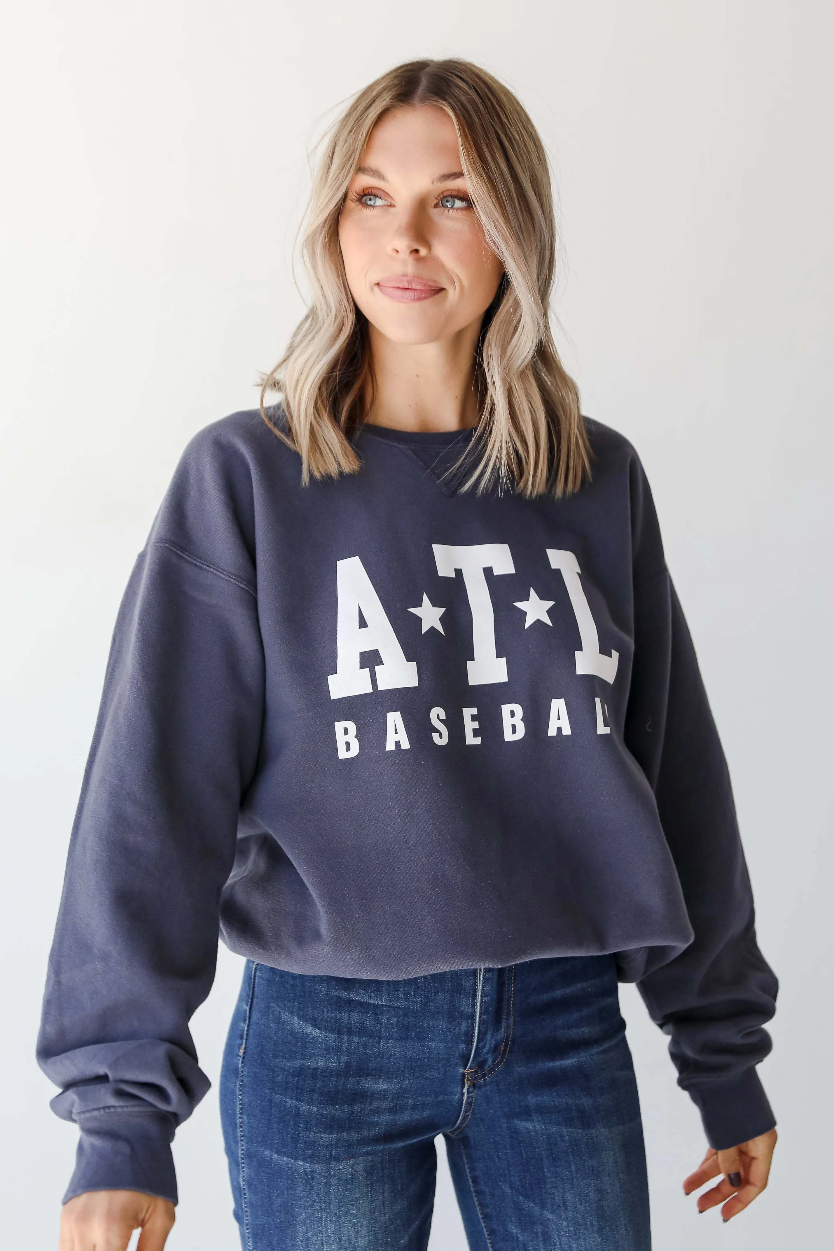 Denim ATL Baseball Star Sweatshirt