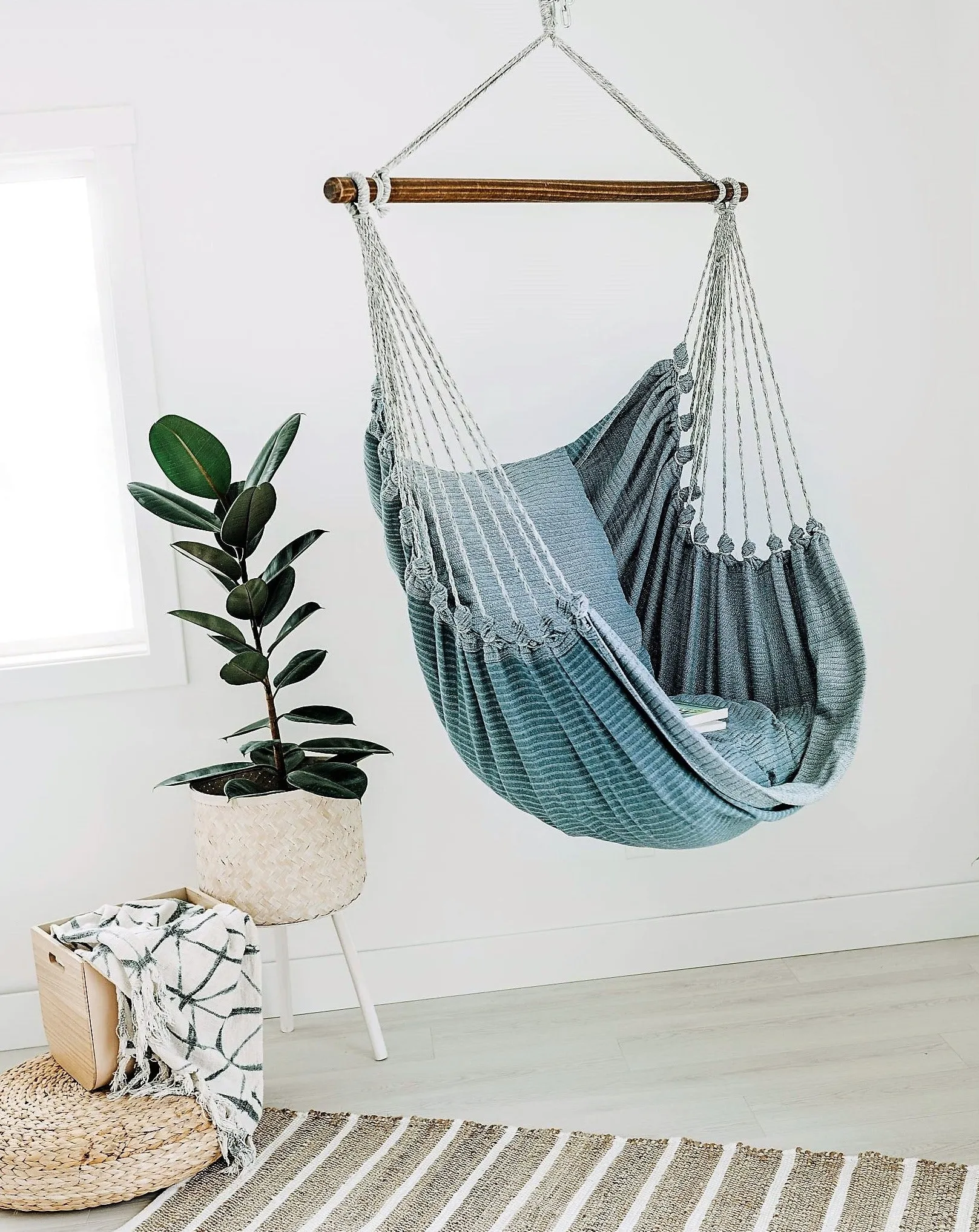 Denim Blue Jeans Hammock Swing Chair | DENIM STRIPED