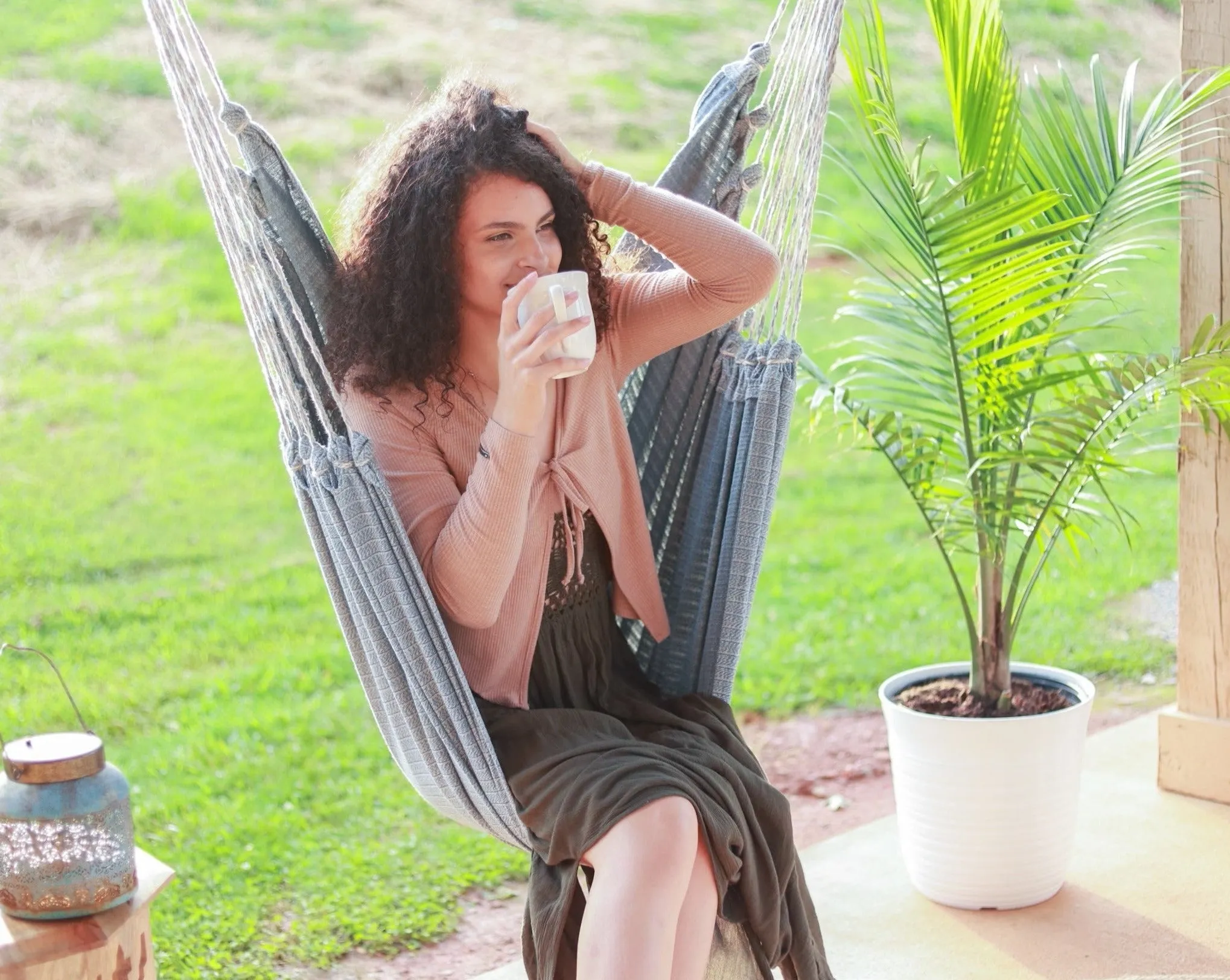 Denim Blue Jeans Hammock Swing Chair | DENIM STRIPED