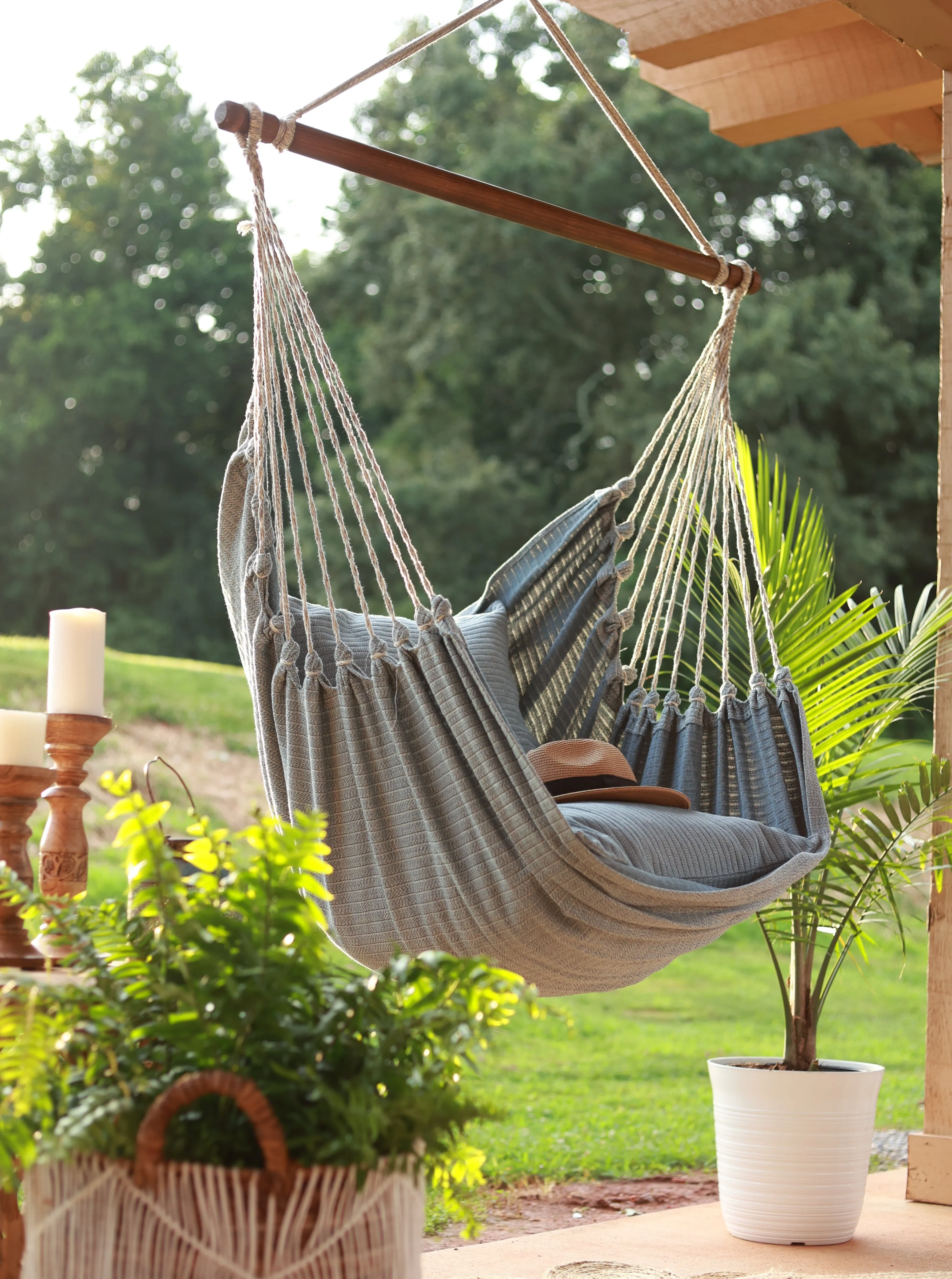 Denim Blue Jeans Hammock Swing Chair | DENIM STRIPED