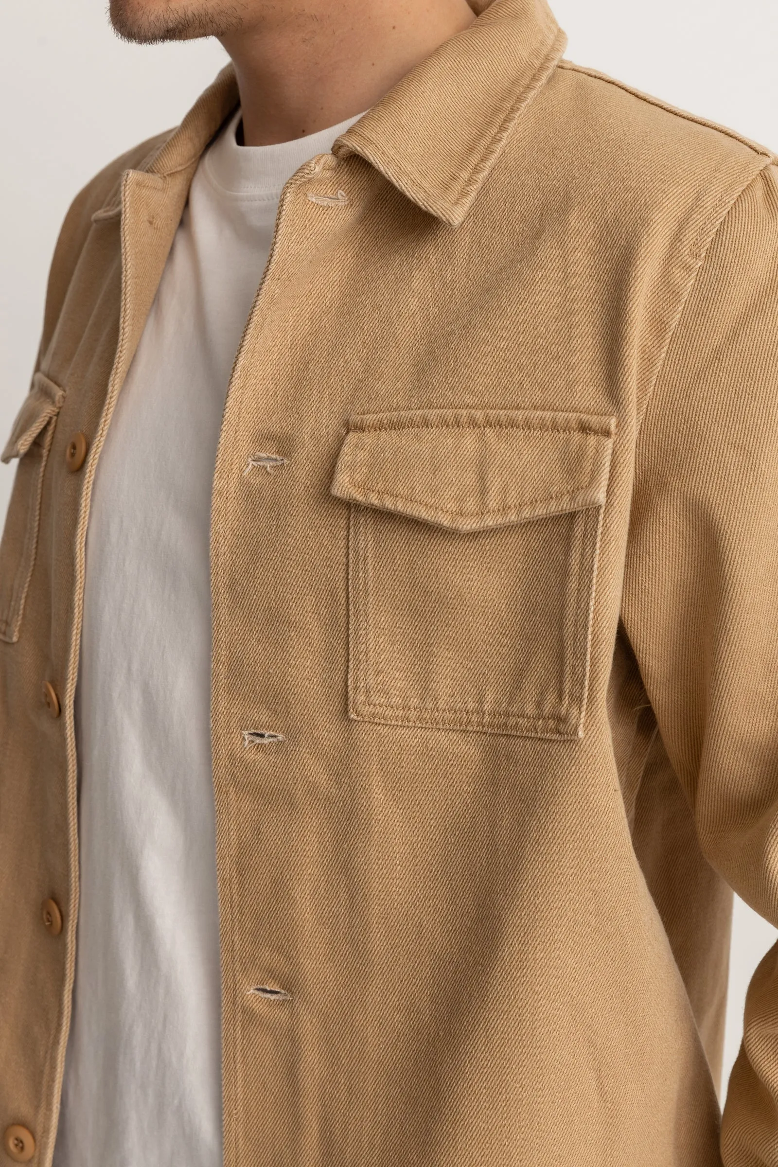 Denim Ls Overshirt Latte