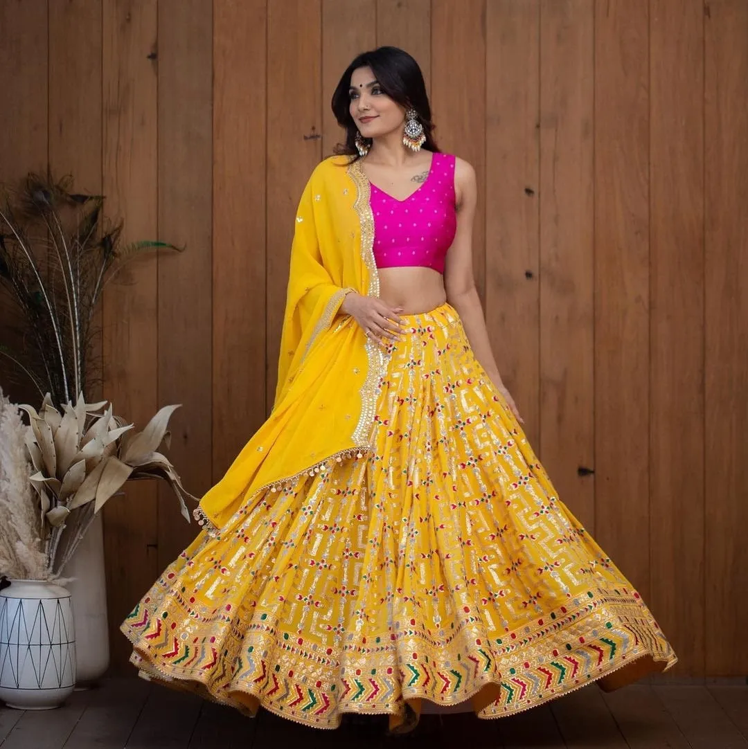 Designer lehenga choli for women party wear Bollywood lengha sari,Indian wedding wear embroidered stitched lehenga choli with dupatta