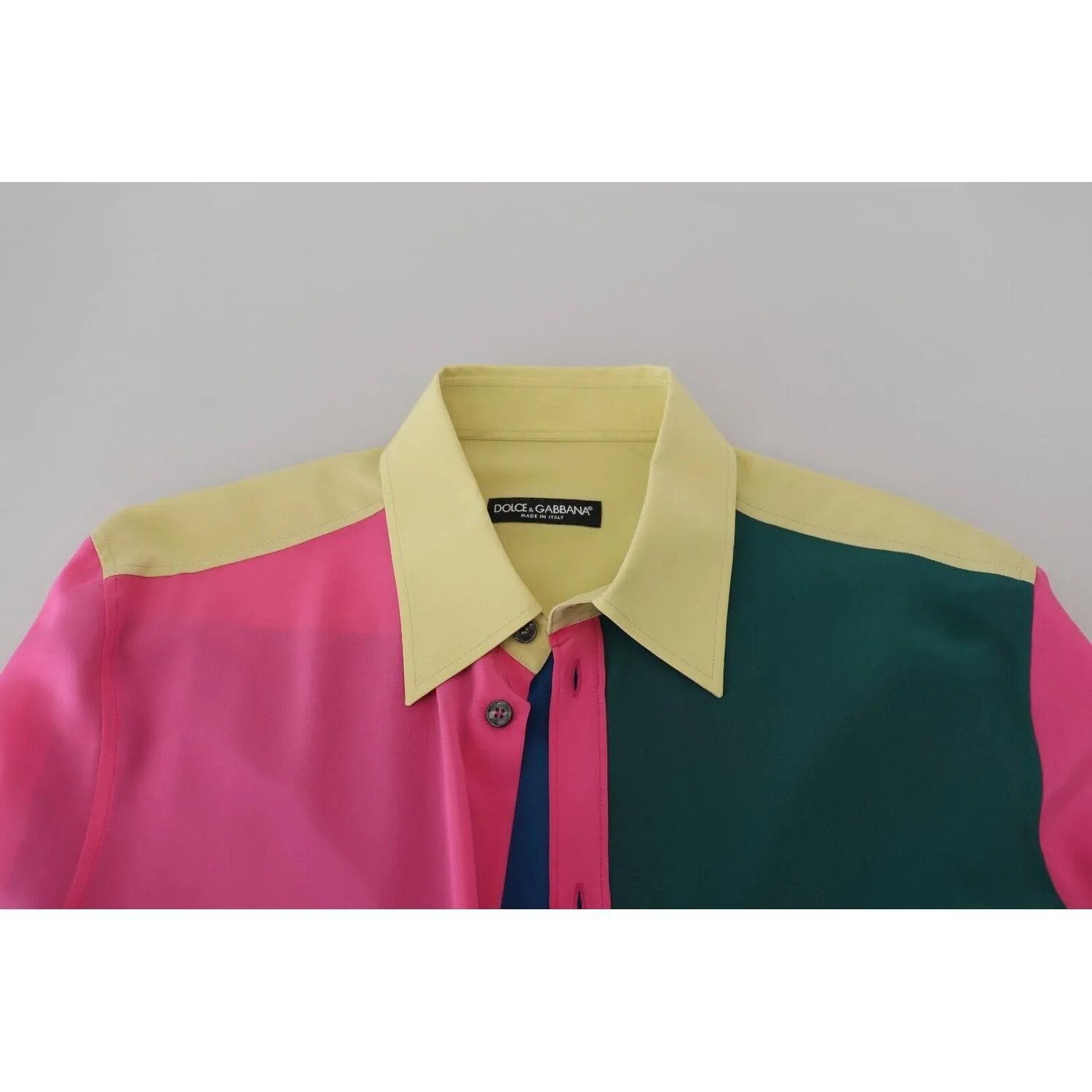 Dolce & Gabbana Elegant Multicolor Silk Button-Down Shirt