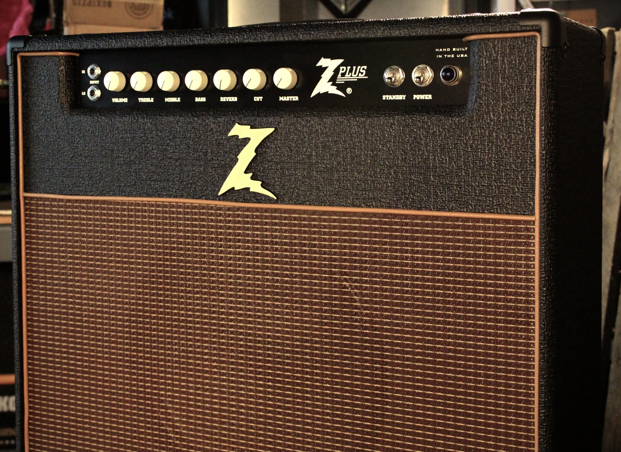 Dr. Z Z-Plus 1x12 Lite Cab Combo, Black, Oxblood Grille