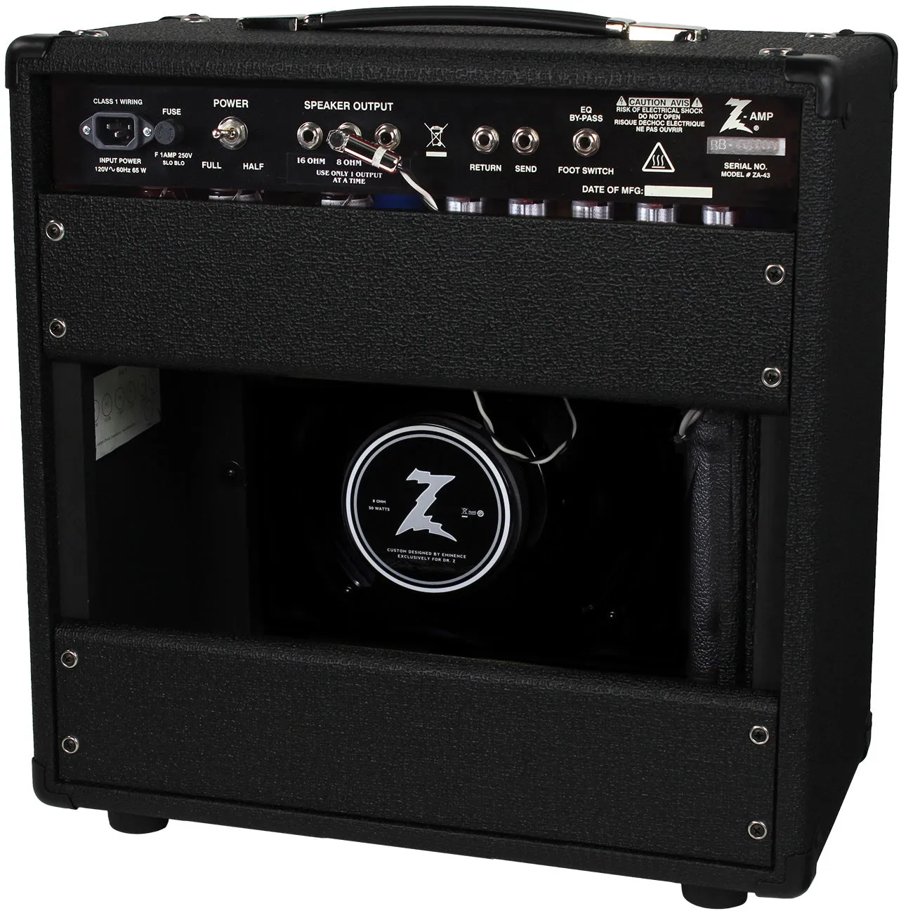 Dr. Z Z-Plus 1x12 Studio Combo, Black, Tan Grille