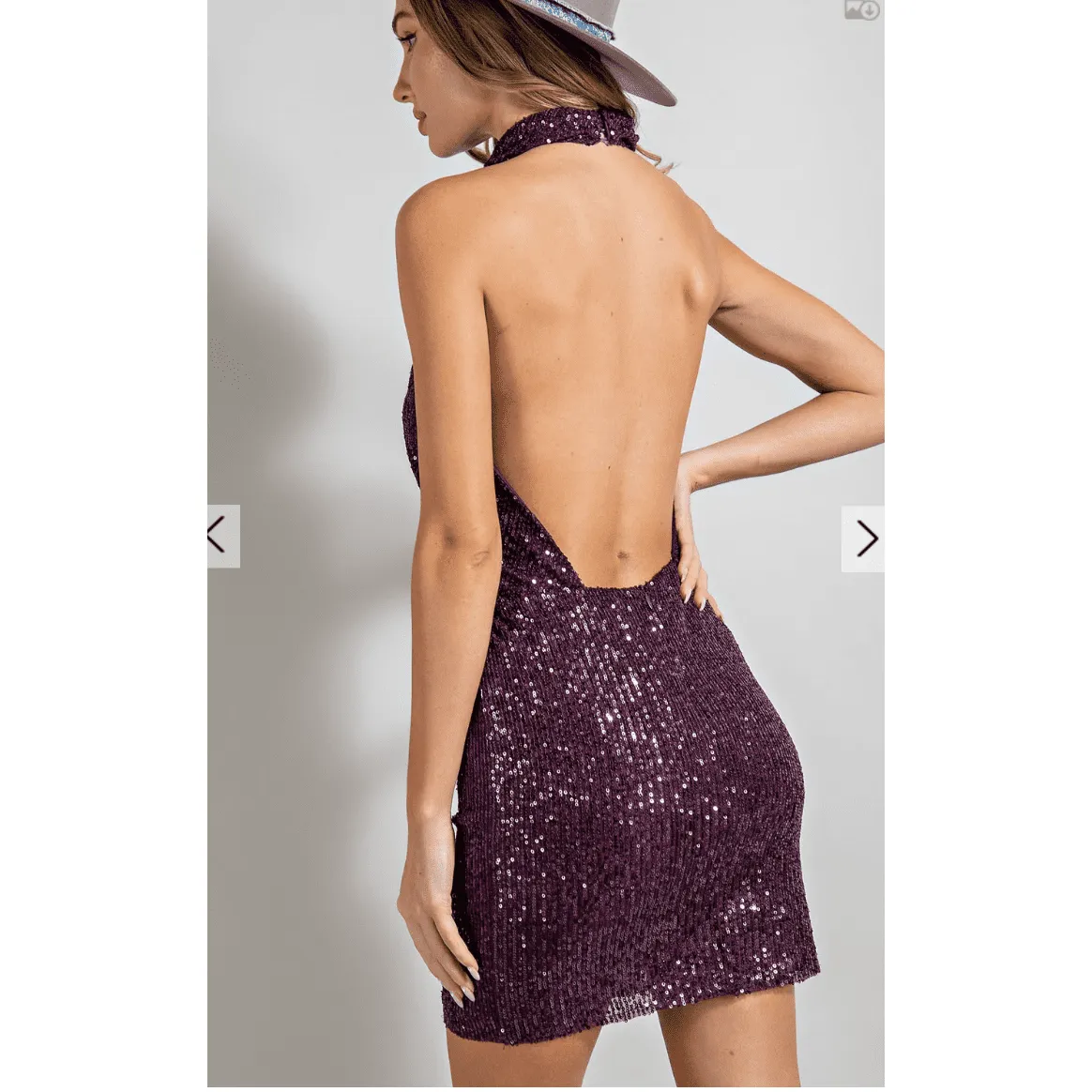 Draw Attention Sequin Bodycon Open Back Mini Dress