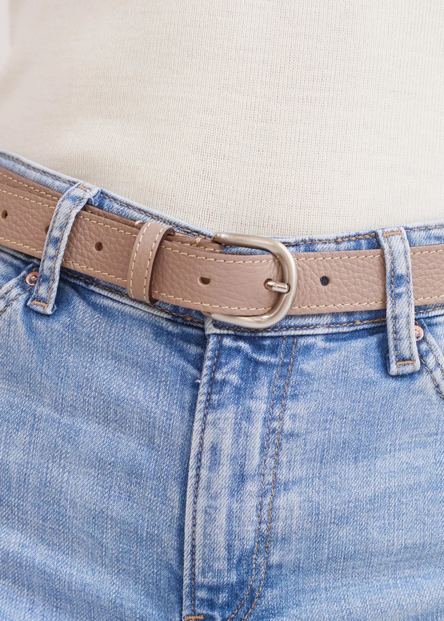 Détente belt - in leather (TAUPE)