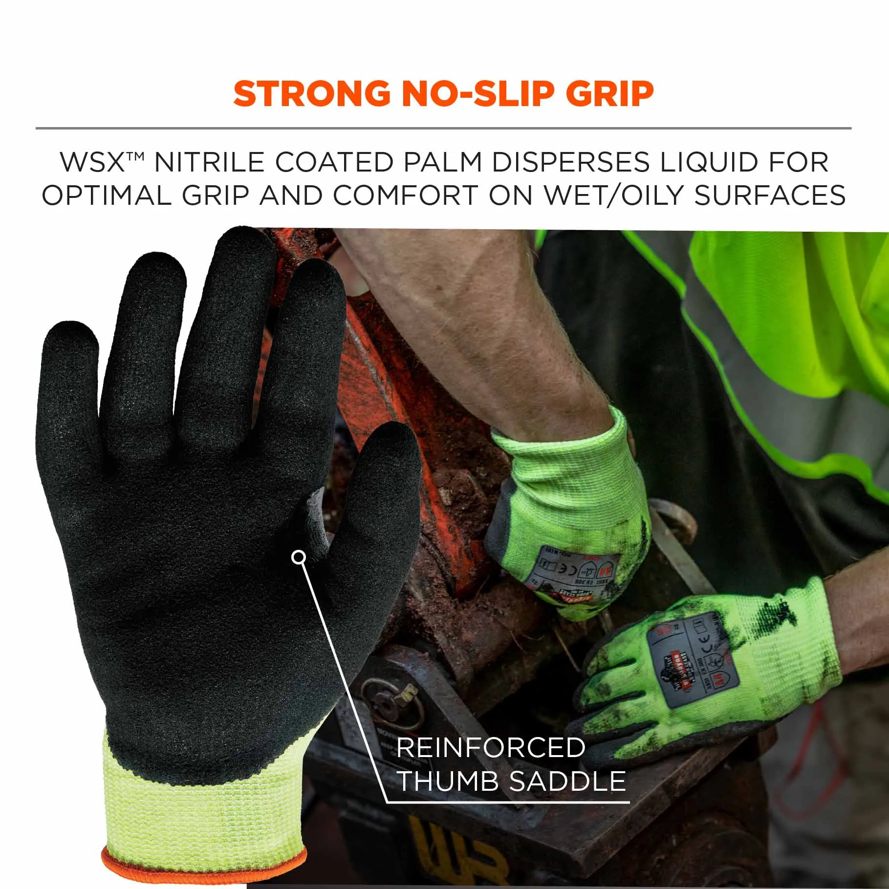 Ergodyne 17816 7041 2XL Lime ANSI A4 Nitrile-Coated CR Gloves