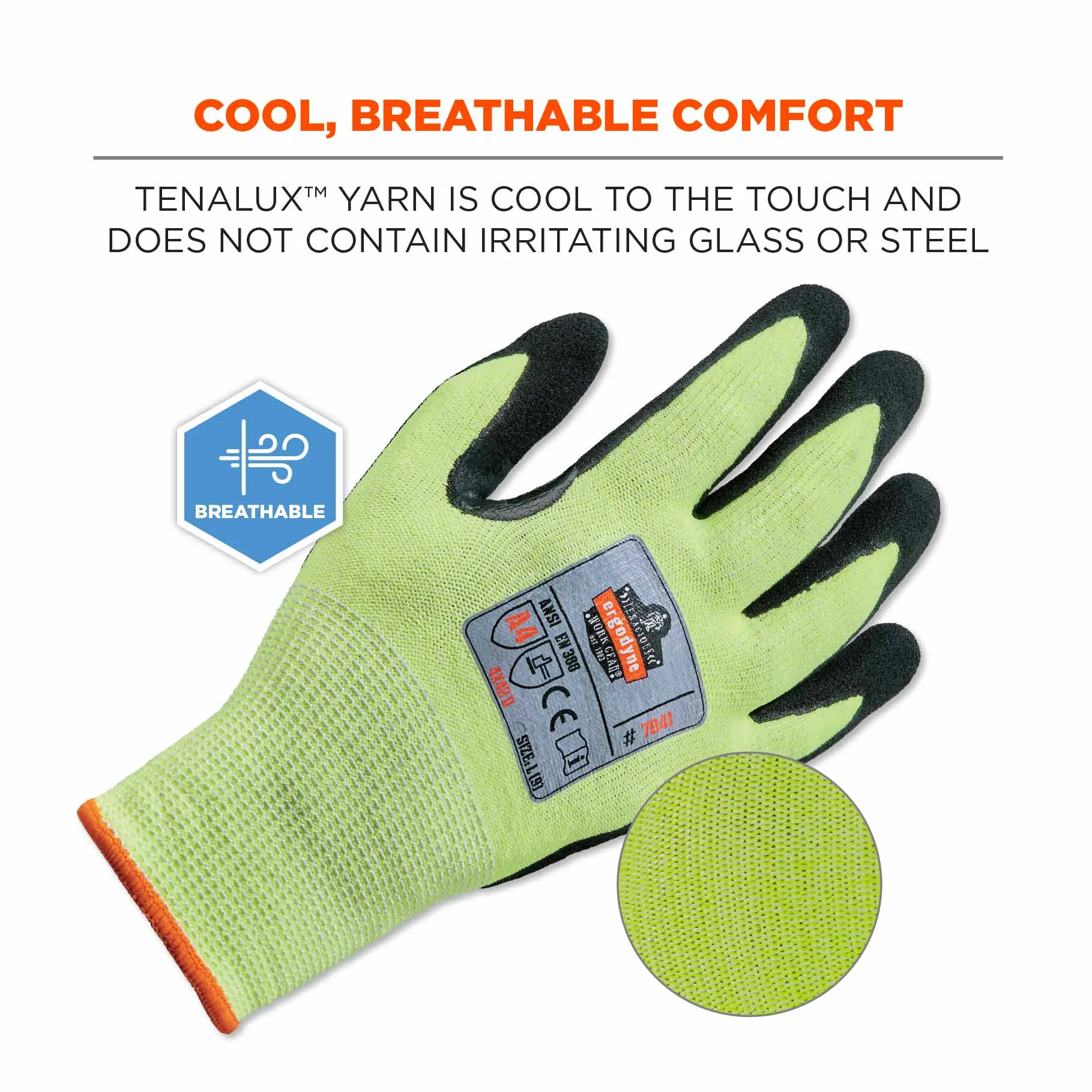 Ergodyne 17816 7041 2XL Lime ANSI A4 Nitrile-Coated CR Gloves