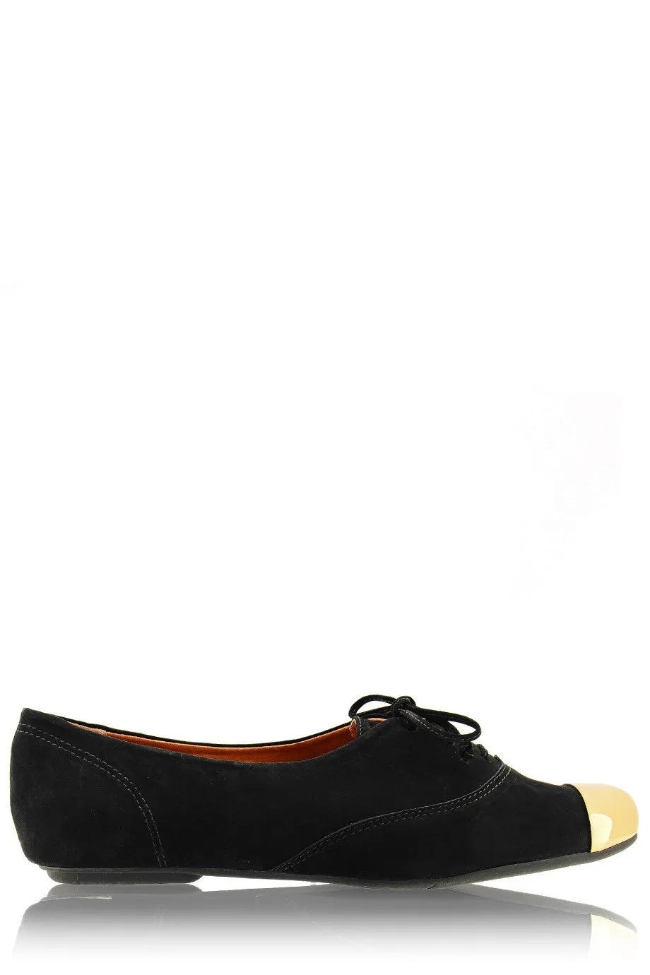 ESTER Black Lace Up Flats