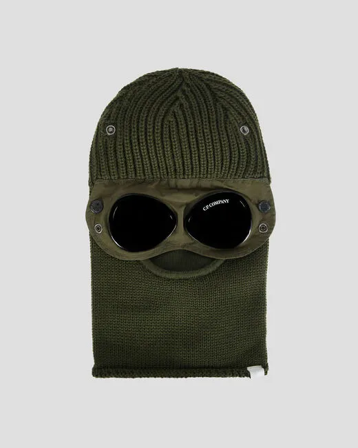 Extra Fine Merino Wool Goggle Balaclava - IVY GREEN