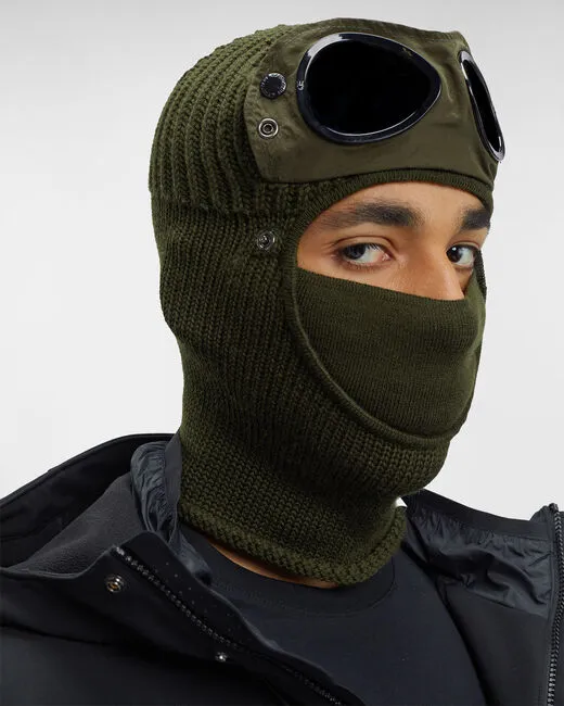 Extra Fine Merino Wool Goggle Balaclava - IVY GREEN