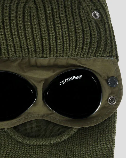 Extra Fine Merino Wool Goggle Balaclava - IVY GREEN