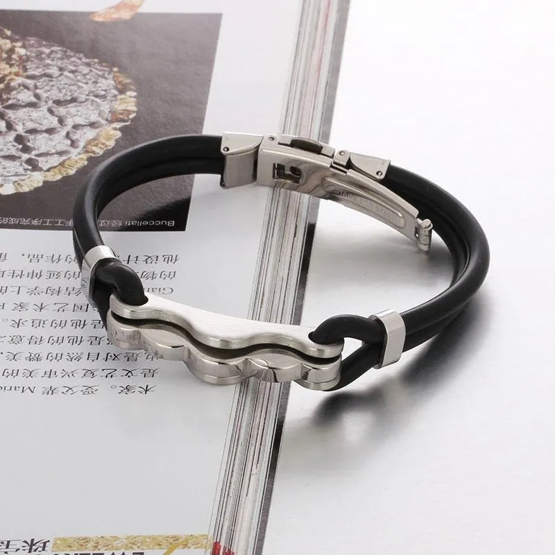 Fashion Rubber Bangle Bracelet for Men - Silicone Wristband Bracelet for Men