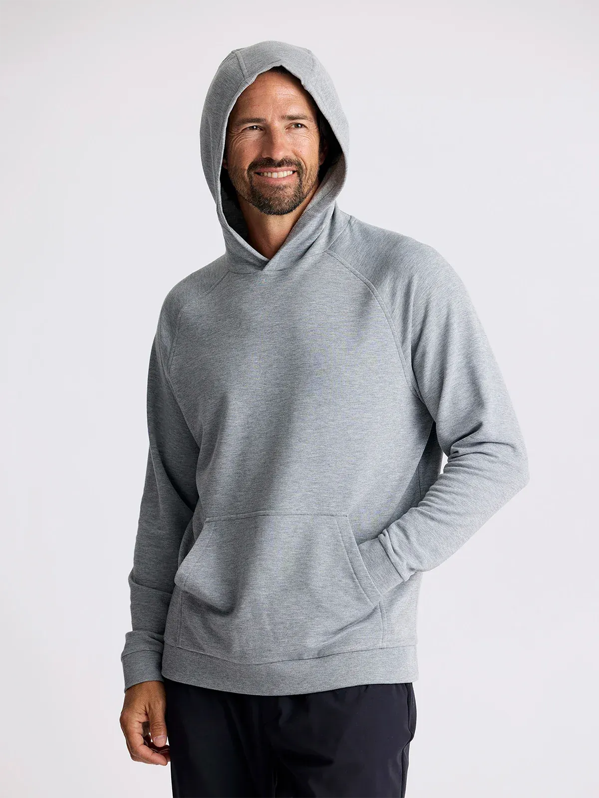 Free Fly Men's Bamboo Lightweight Fleece Hoodie in Heather Grey