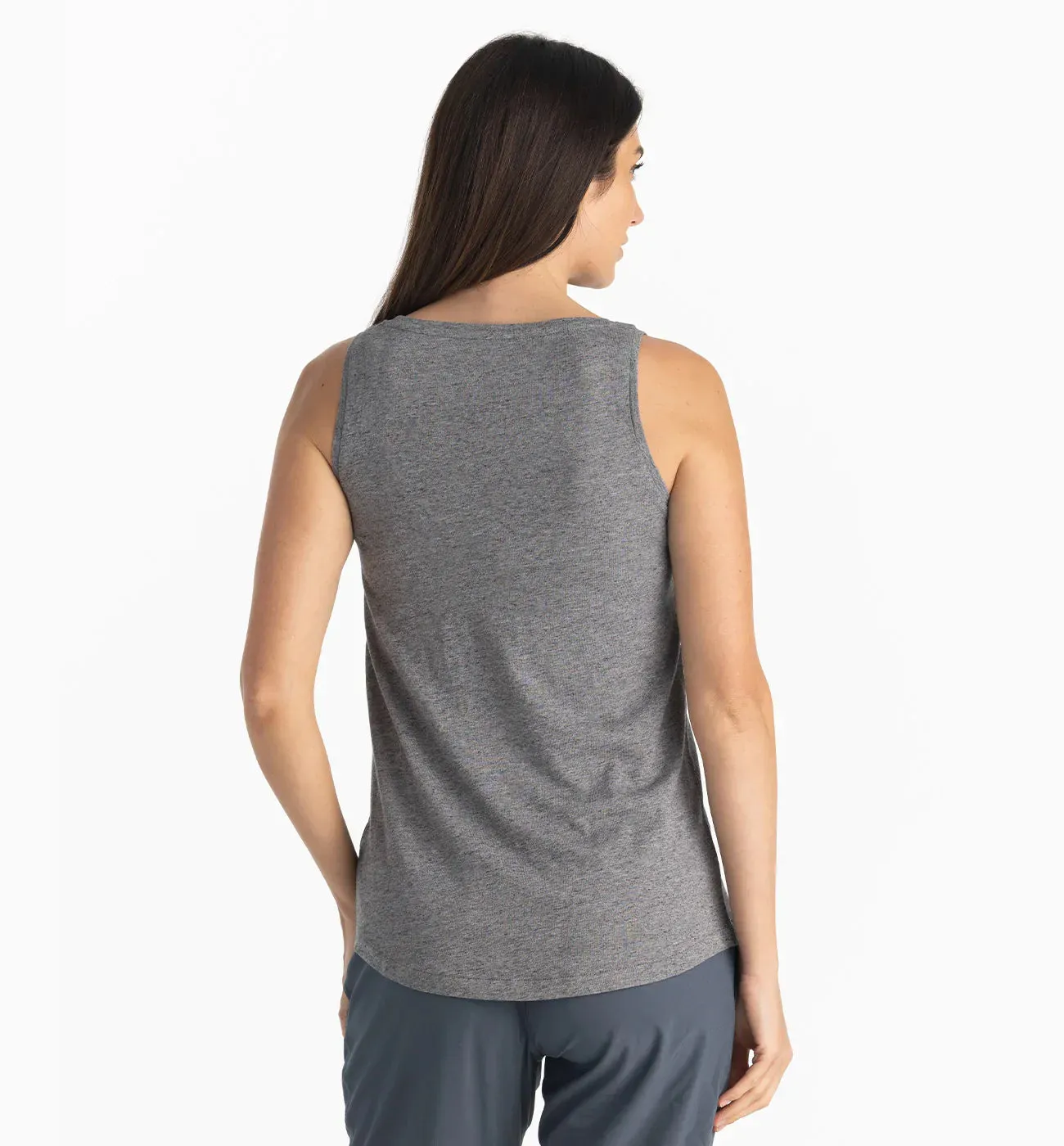 Free Fly Women's Bamboo Heritage Tank in Heather Flint