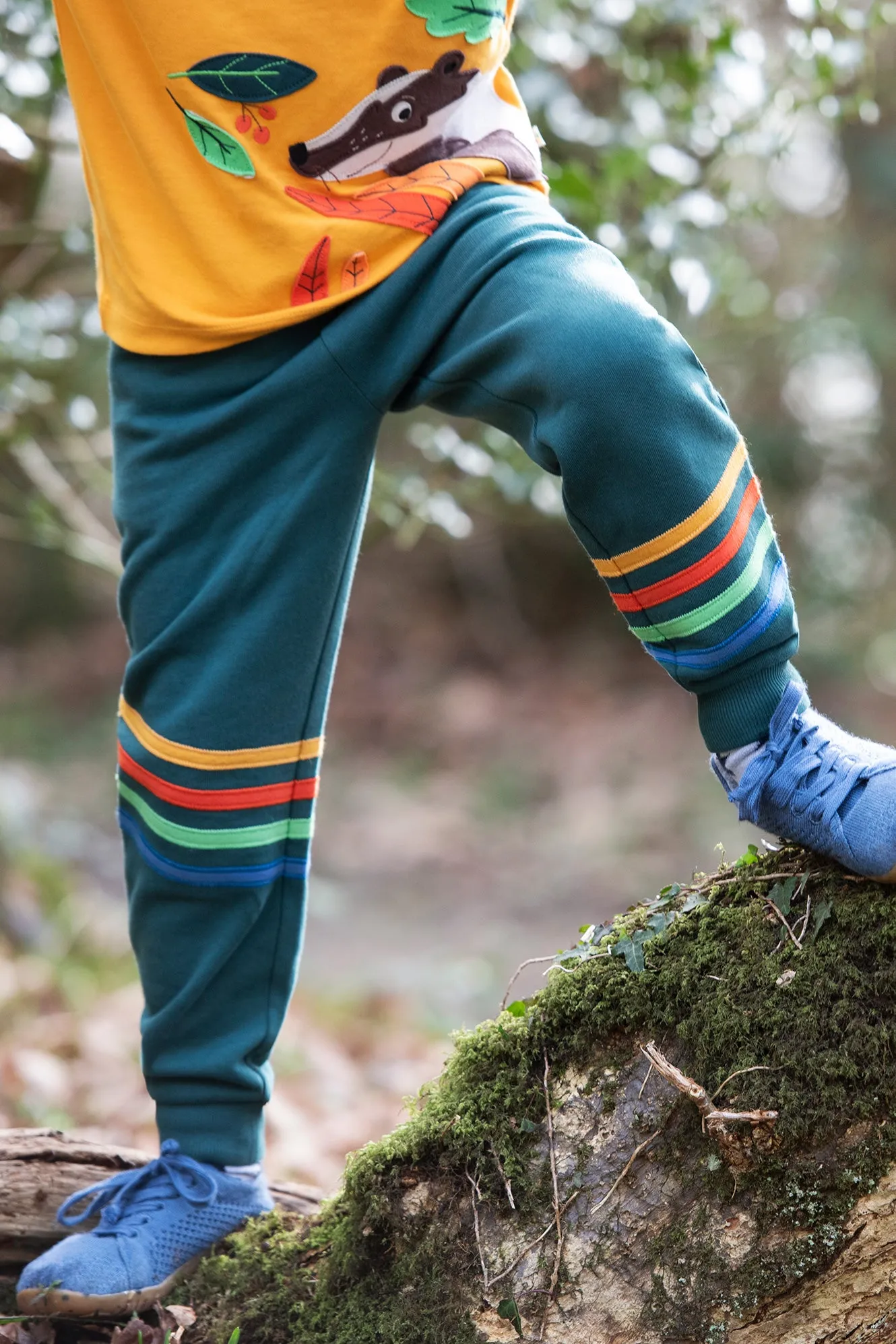 Frugi Jago Joggers Fir Tree Rainbow